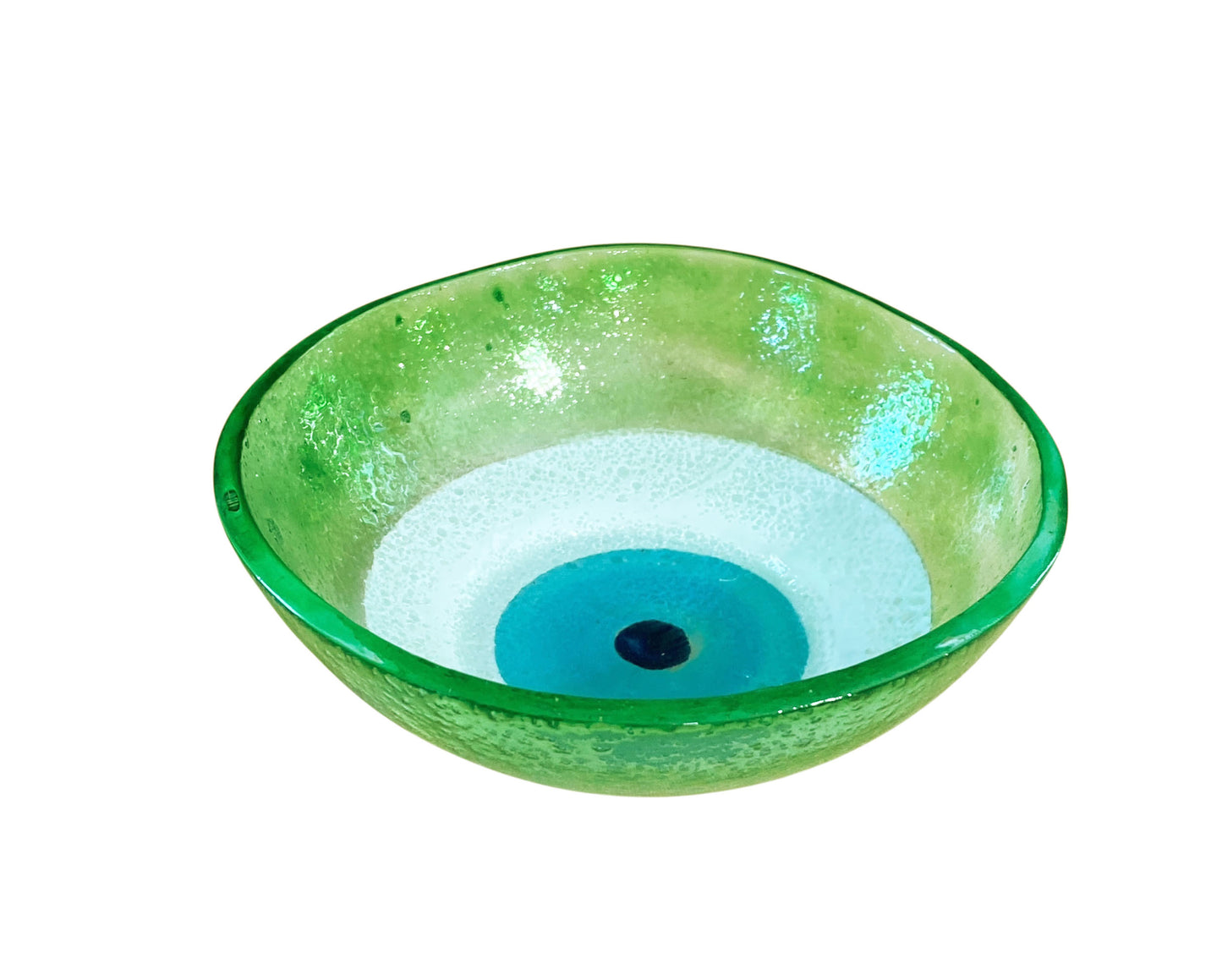 #3784 Middle Eastern Green Glass Bowl with Eye