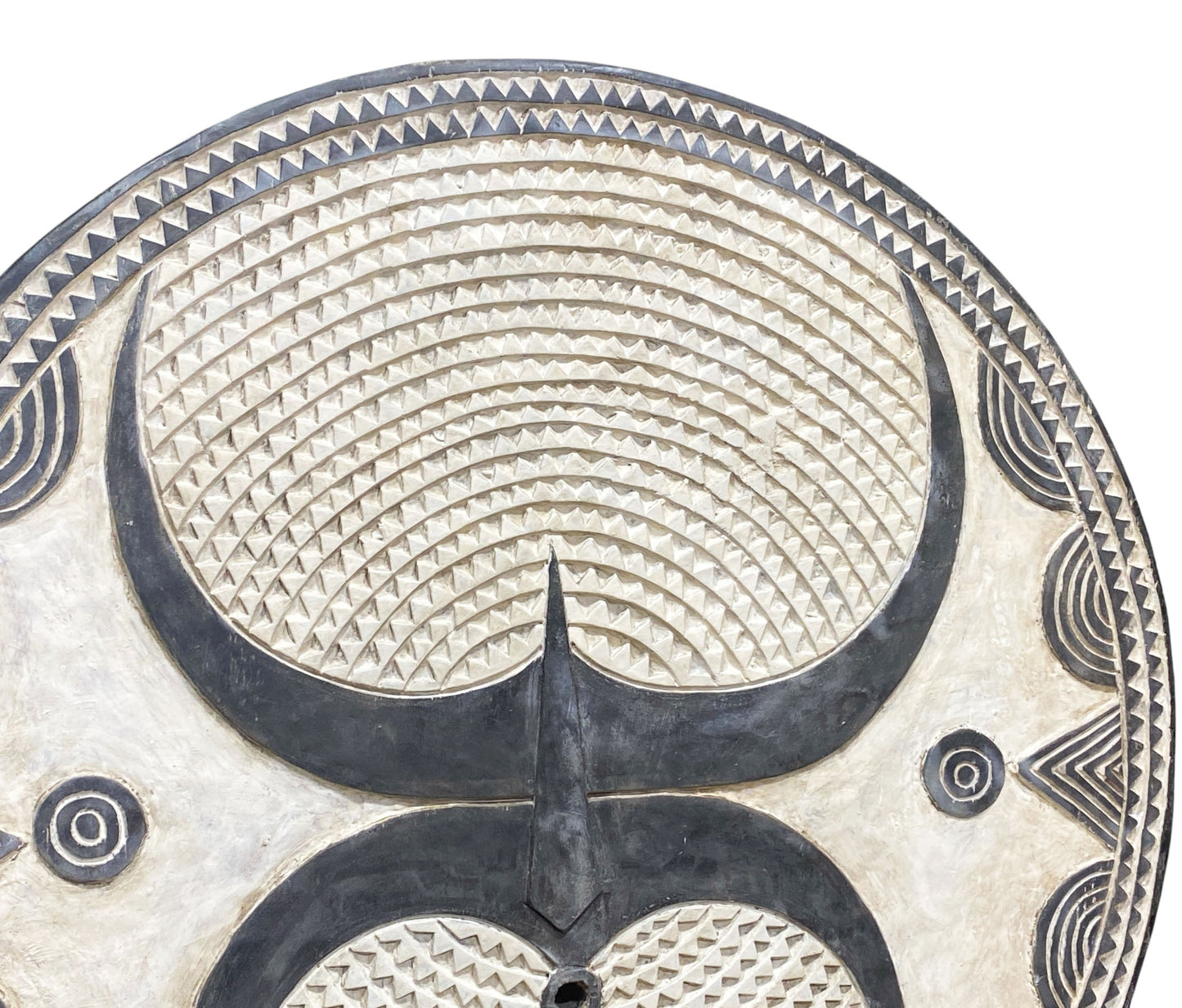 #4274 Large Vintage African Black & White Bobo/Bwa Tribal Dance Mask Sculpture 50.25" H