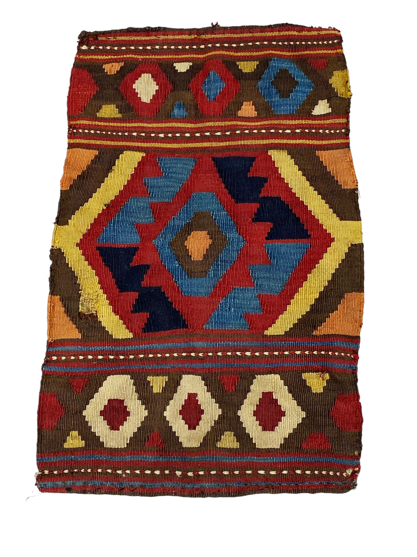 #7180 Antique and Rare Small Tribal Caucasian Kuba Kilim 2'29" by 1'41"