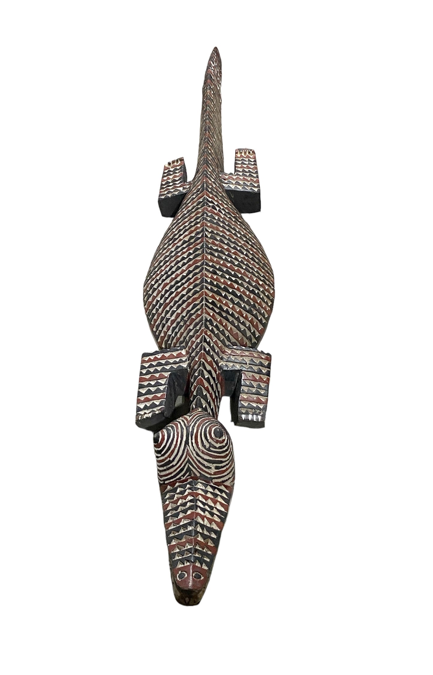 #7209 African Life size Crocodile Nuna Bobo Burkina Faso 77"