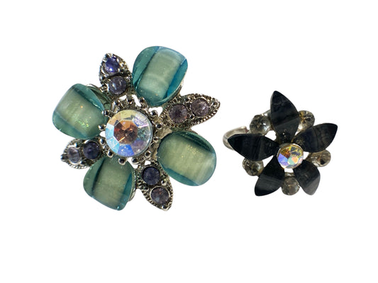 #6430 Set Of Two Vintage Rings Size 7 Resizable
