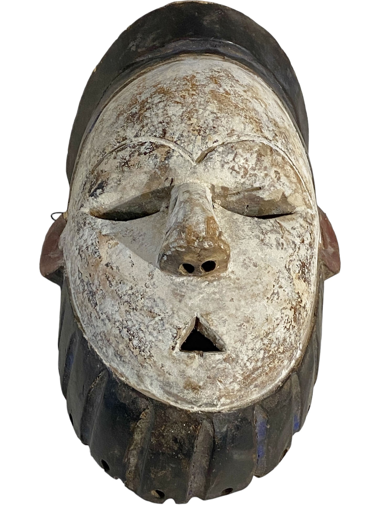 #5981 Tribal African Wood Igbo Mask Nigeria 13 " H