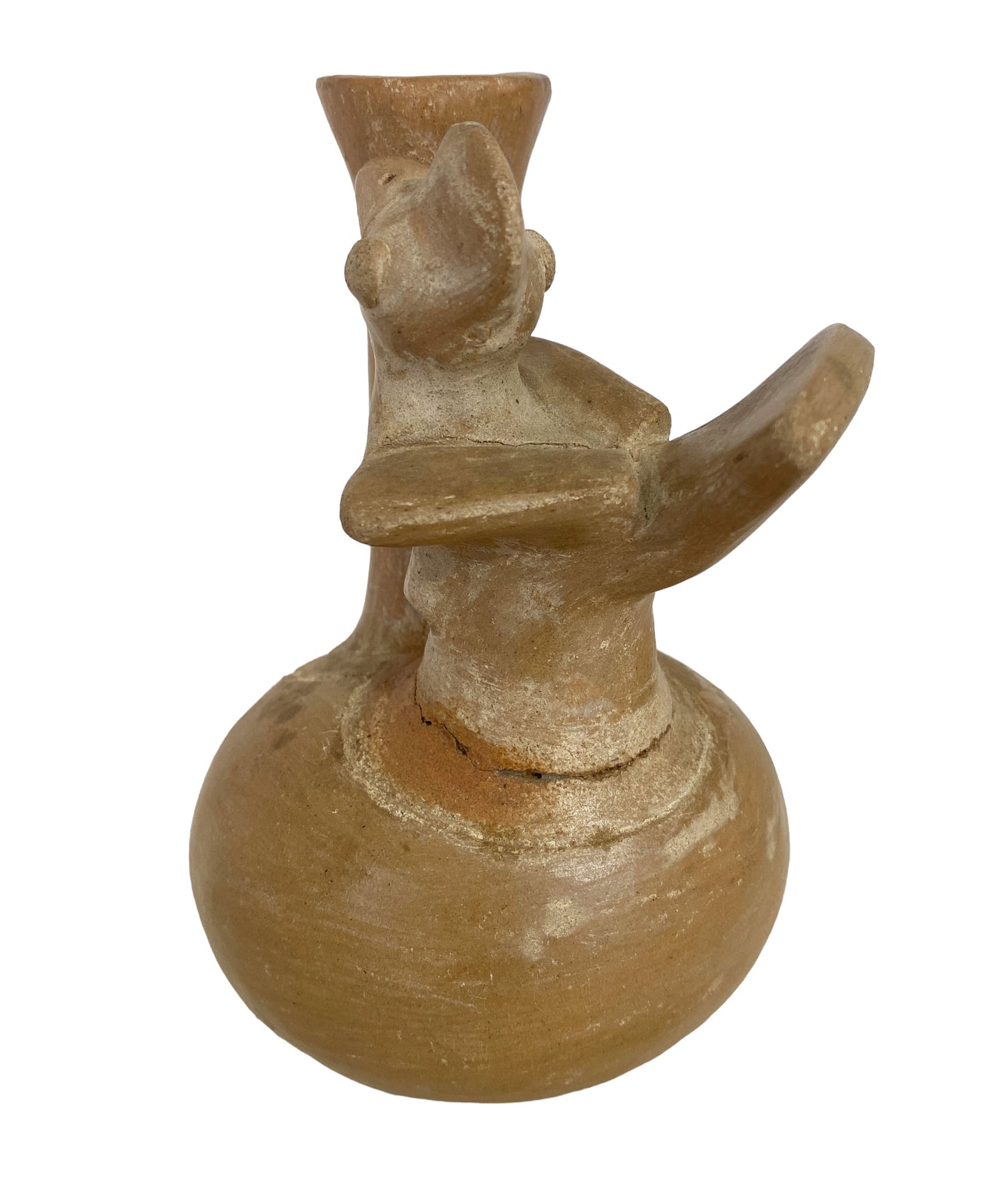 #6180 Pre Columbian Style Artifact Relic Bird Vessel Whistling Jar Sculpture 6" H