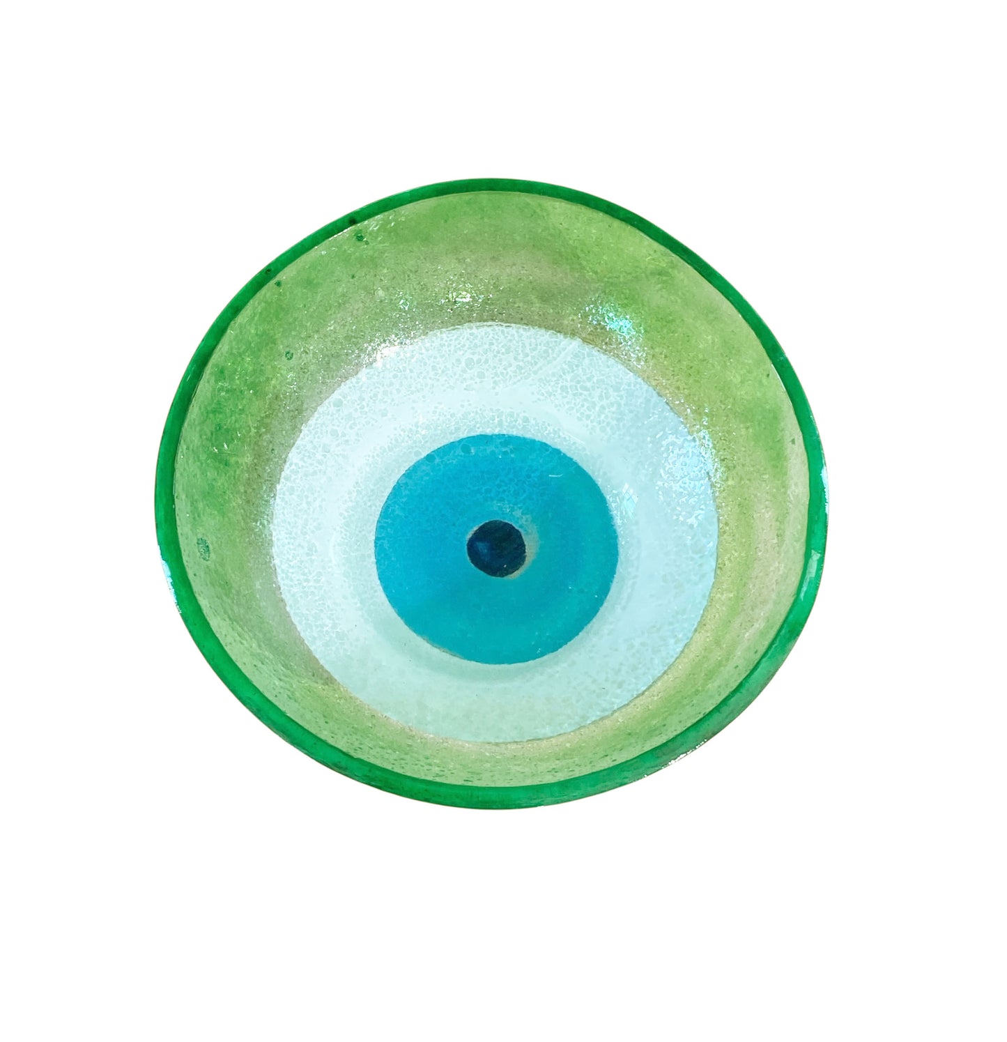 #3784 Middle Eastern Green Glass Bowl with Eye