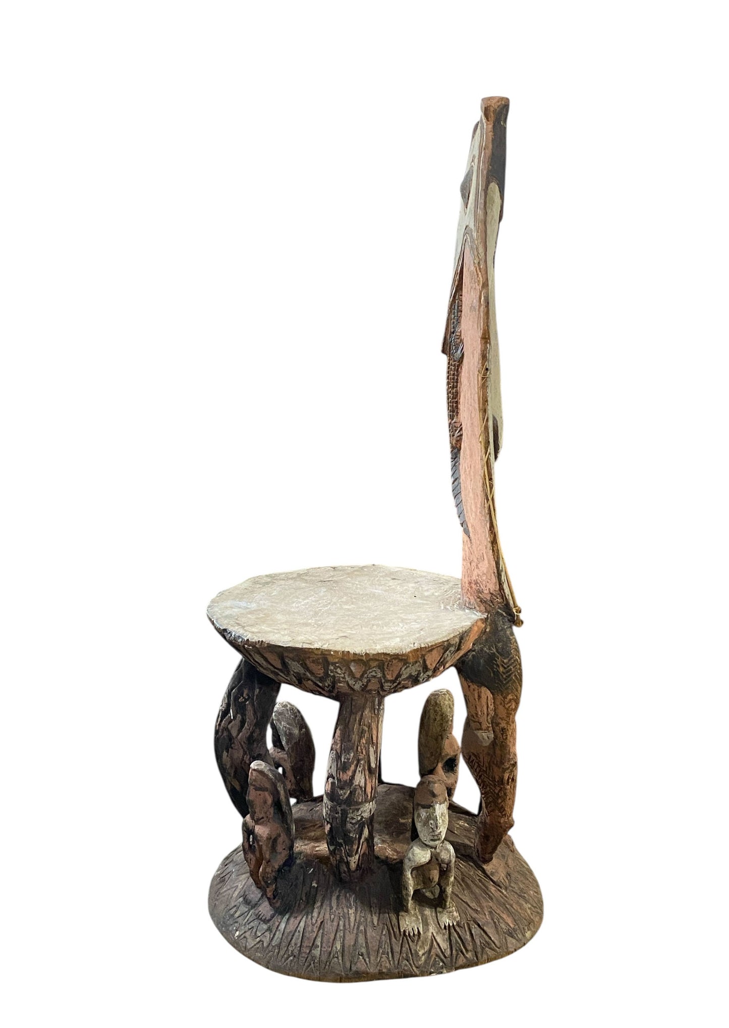 #4681 Museum Quality Vintage Orator's Stool (Teket) Litmus People Papua New Guine 55" H