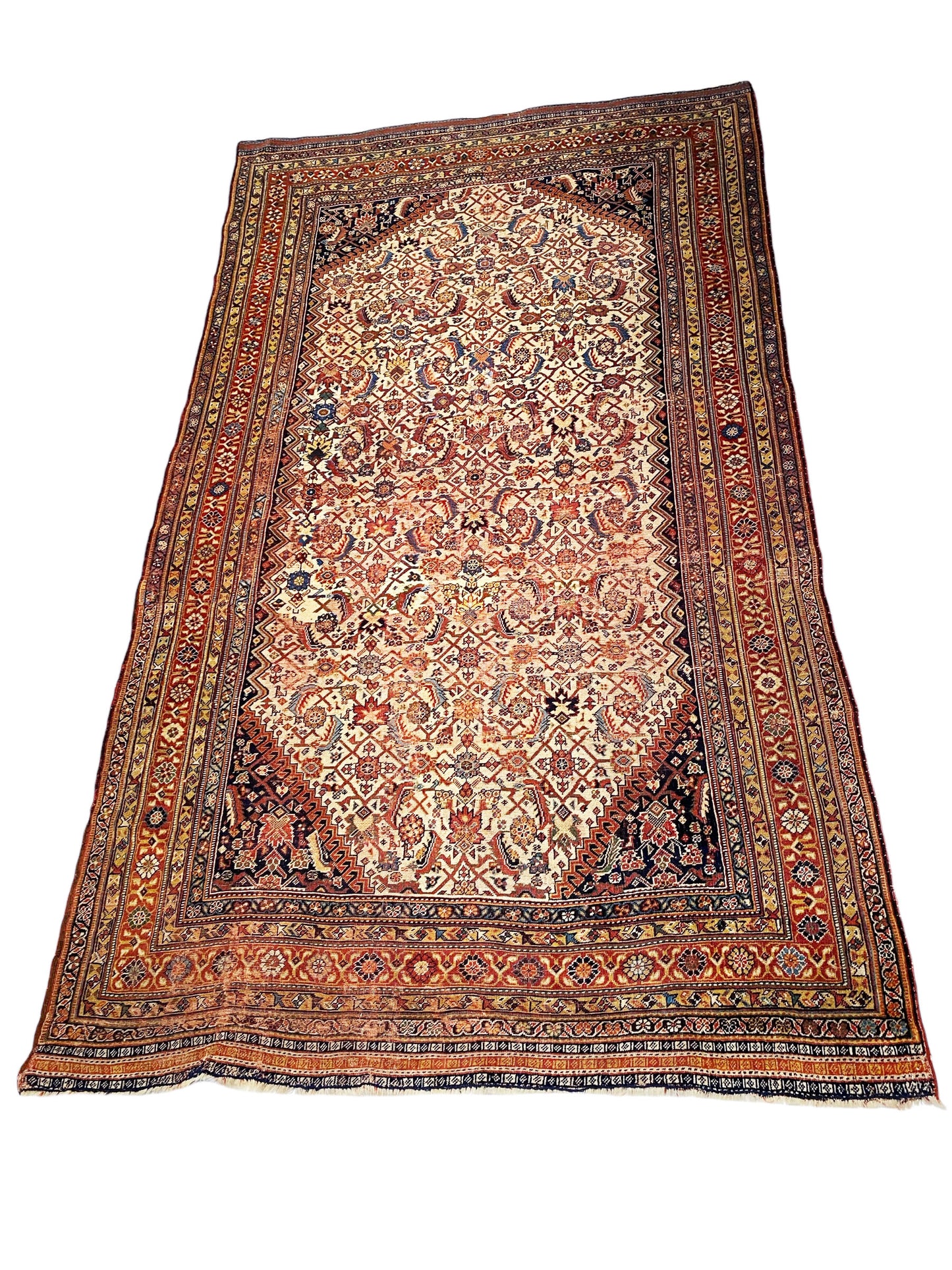 #5960 Antique 19th c Qashqai Rug with All Over Design 8'75" by 4'92"