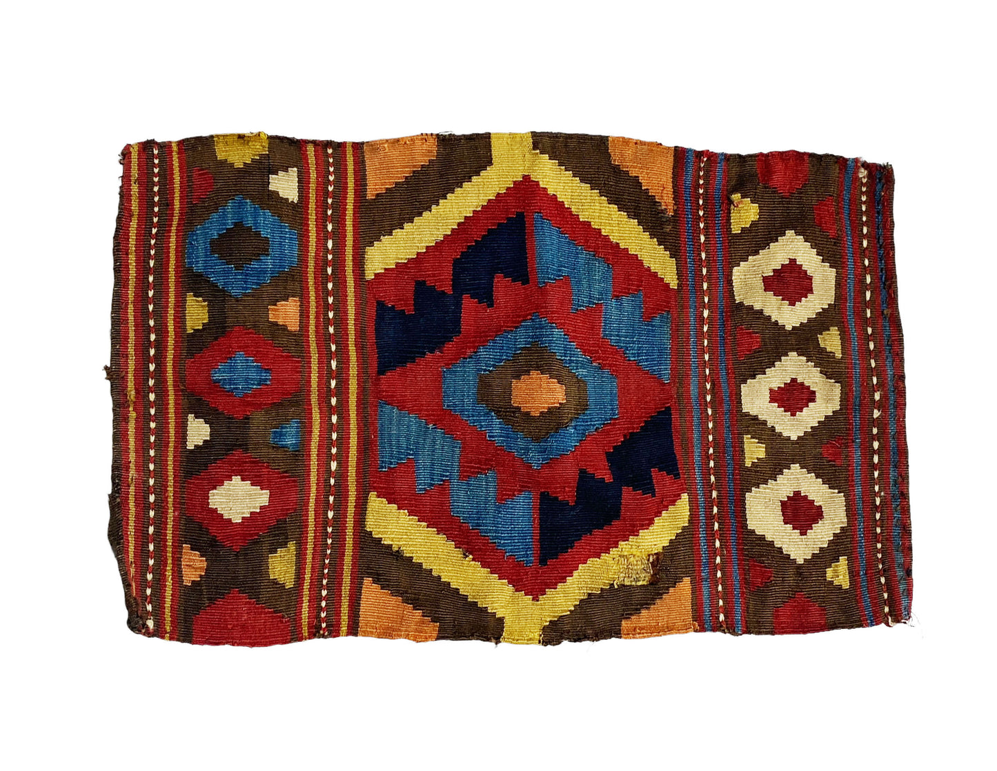 #7180 Antique and Rare Small Tribal Caucasian Kuba Kilim 2'29" by 1'41"
