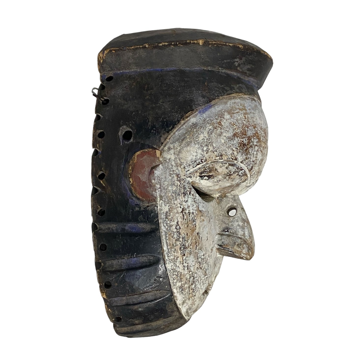 #5981 Tribal African Wood Igbo Mask Nigeria 13 " H