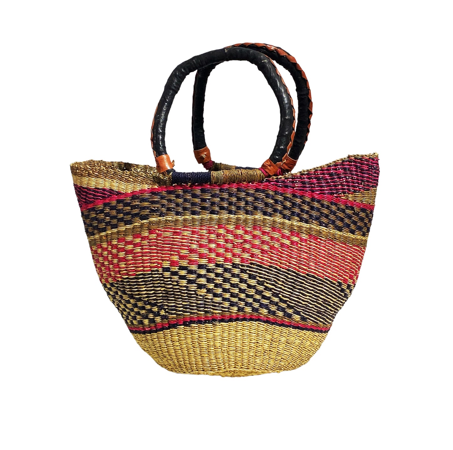 #5991 African Ghanian Bolga Basket 20.5" H by 19" W