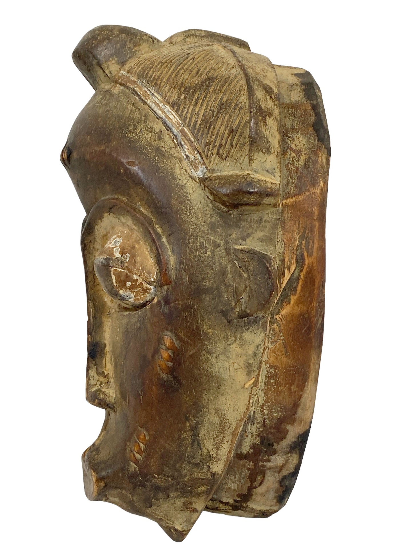 #5996 Vintage African Baule Portrait Mask Cote D'ivoire 13" H