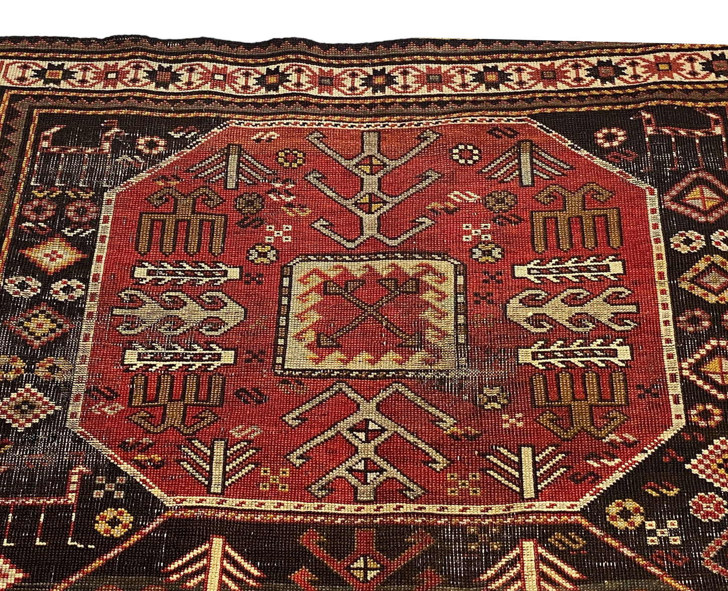 #892 Rare exquisite 19th Caucasian Chagli Rug 79"by 55"w
