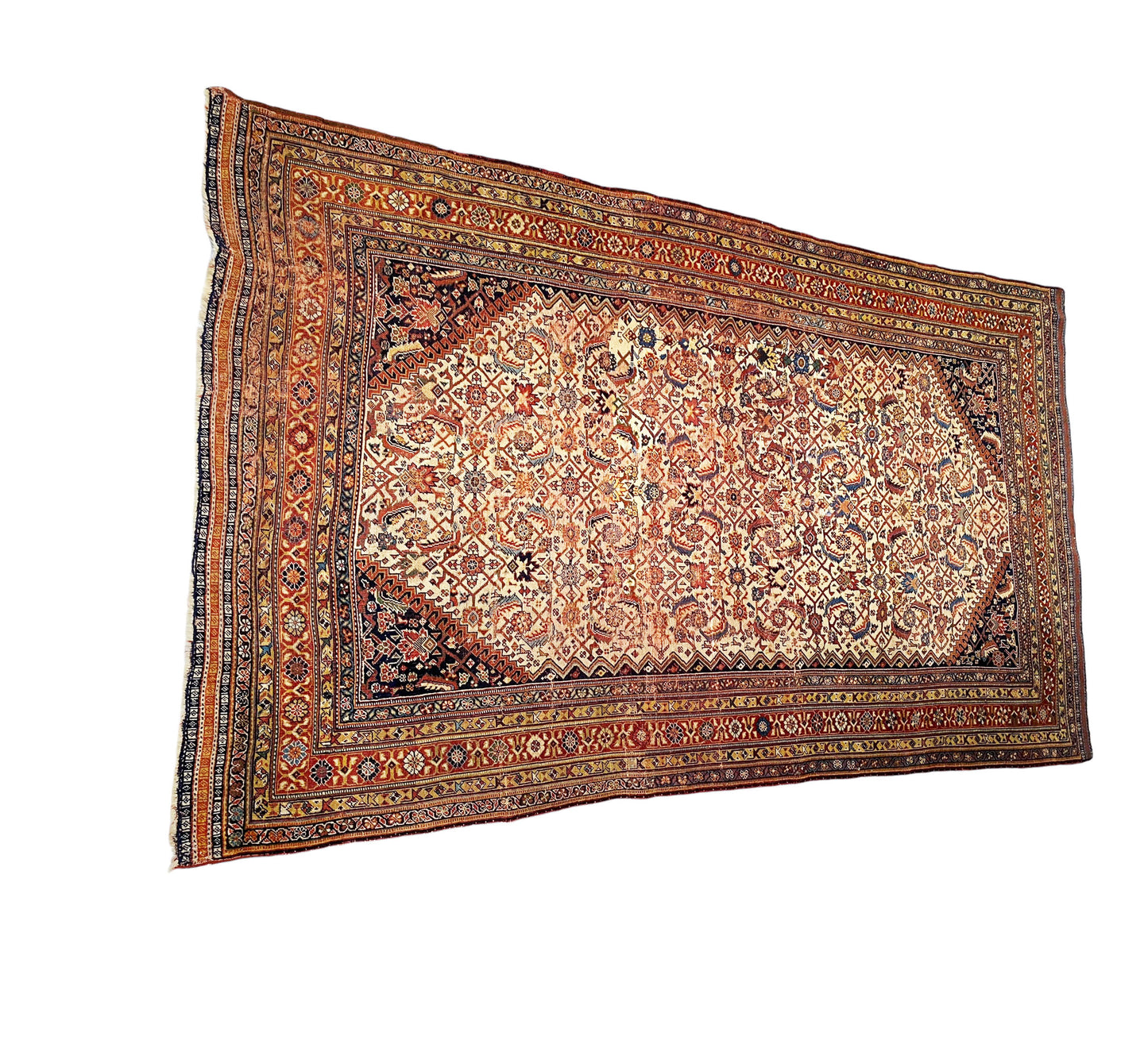#5960 Antique 19th c Qashqai Rug with All Over Design 8'75" by 4'92"