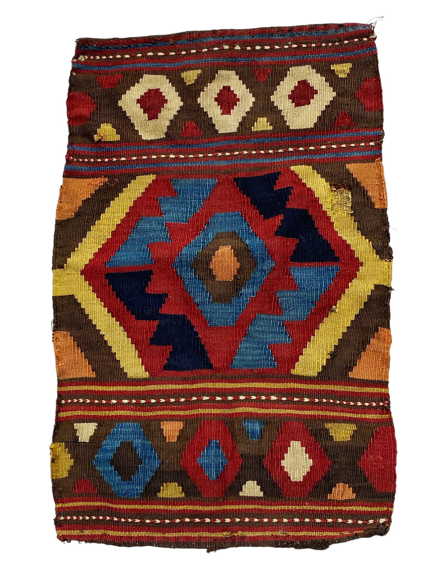 #7180 Antique and Rare Small Tribal Caucasian Kuba Kilim 2'29" by 1'41"
