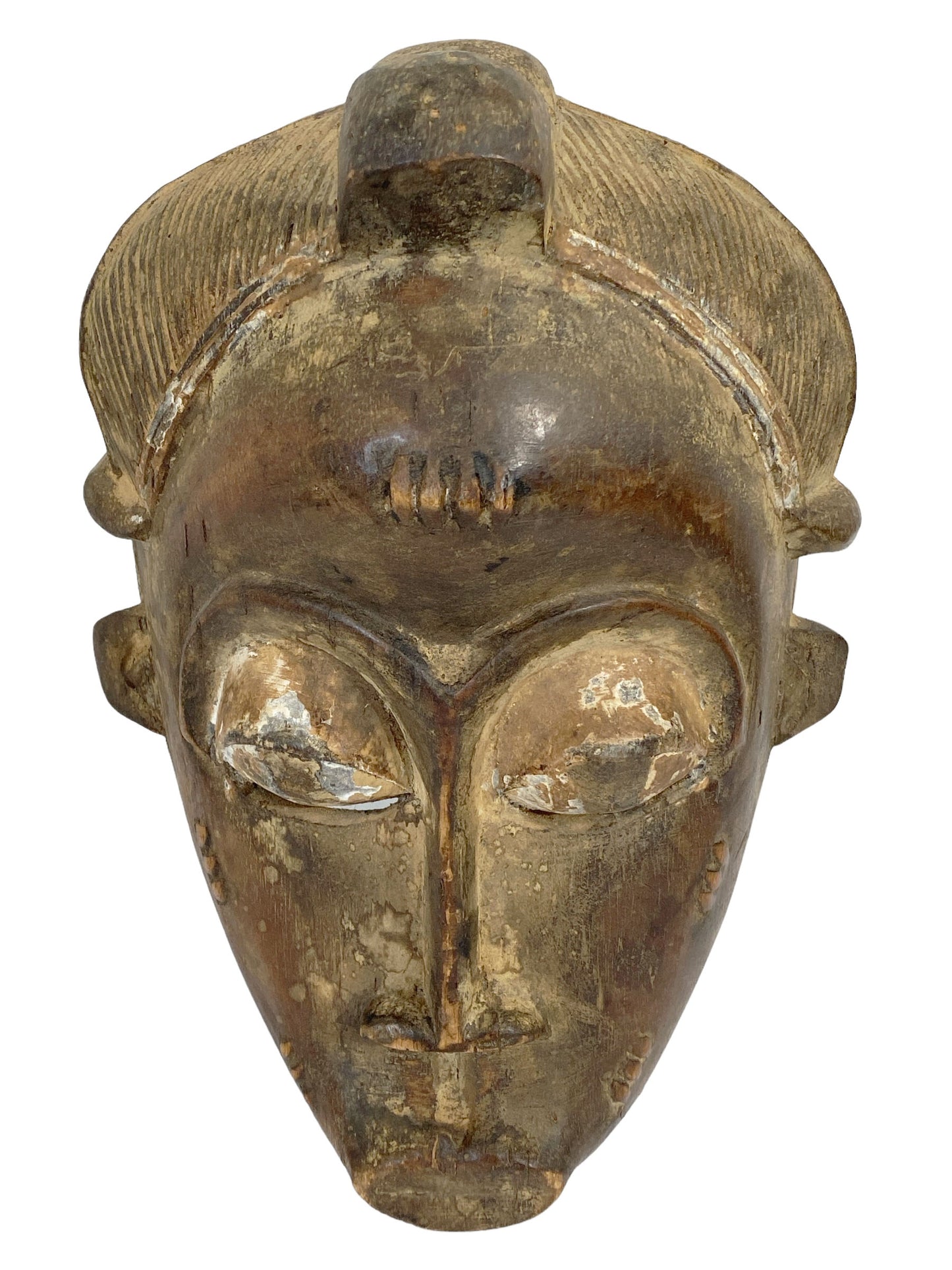 #5996 Vintage African Baule Portrait Mask Cote D'ivoire 13" H