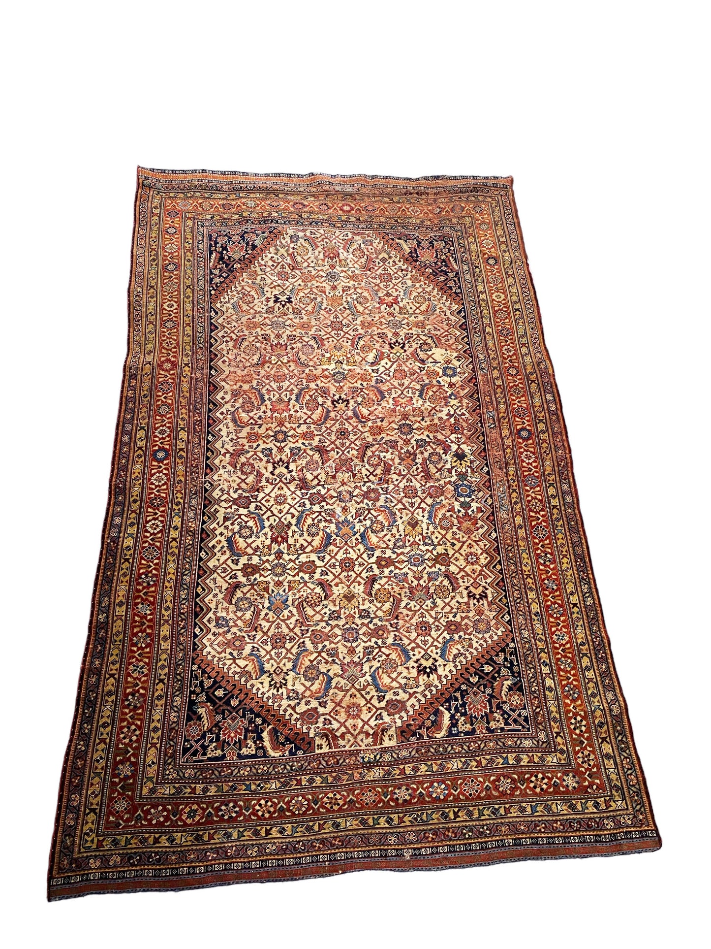 #5960 Antique 19th c Qashqai Rug with All Over Design 8'75" by 4'92"