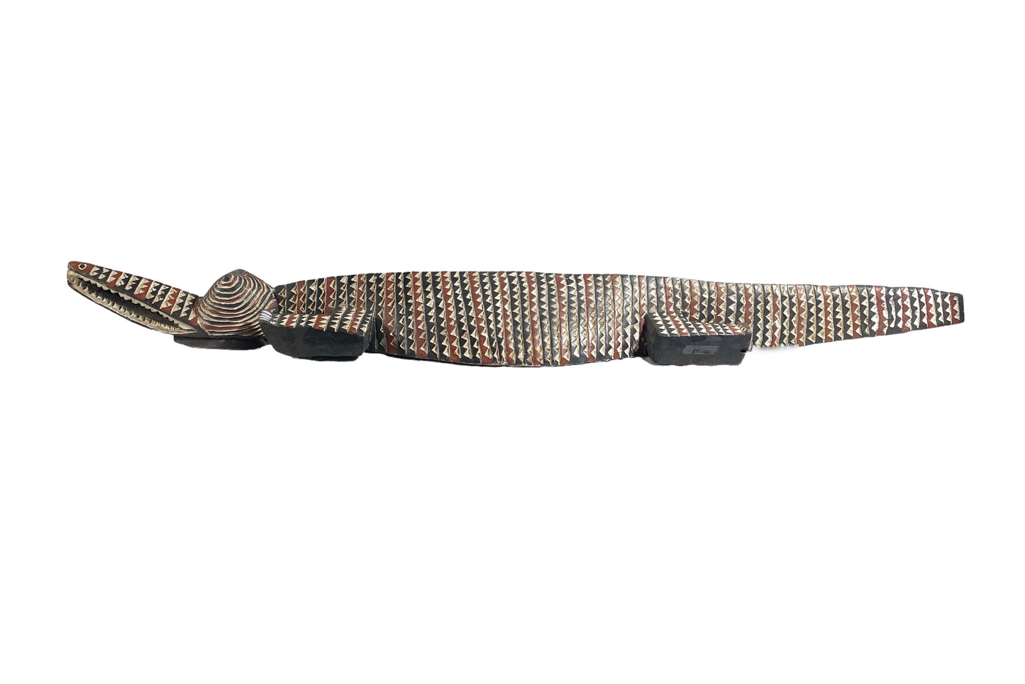 #7209 African Life size Crocodile Nuna Bobo Burkina Faso 77"