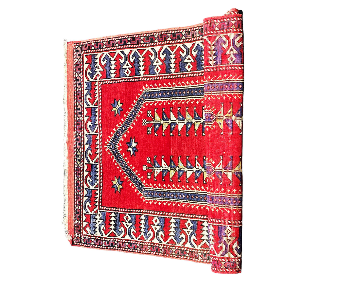 #3709 Caucasian Kazak Prayer Rug 4'4" by 3'2"