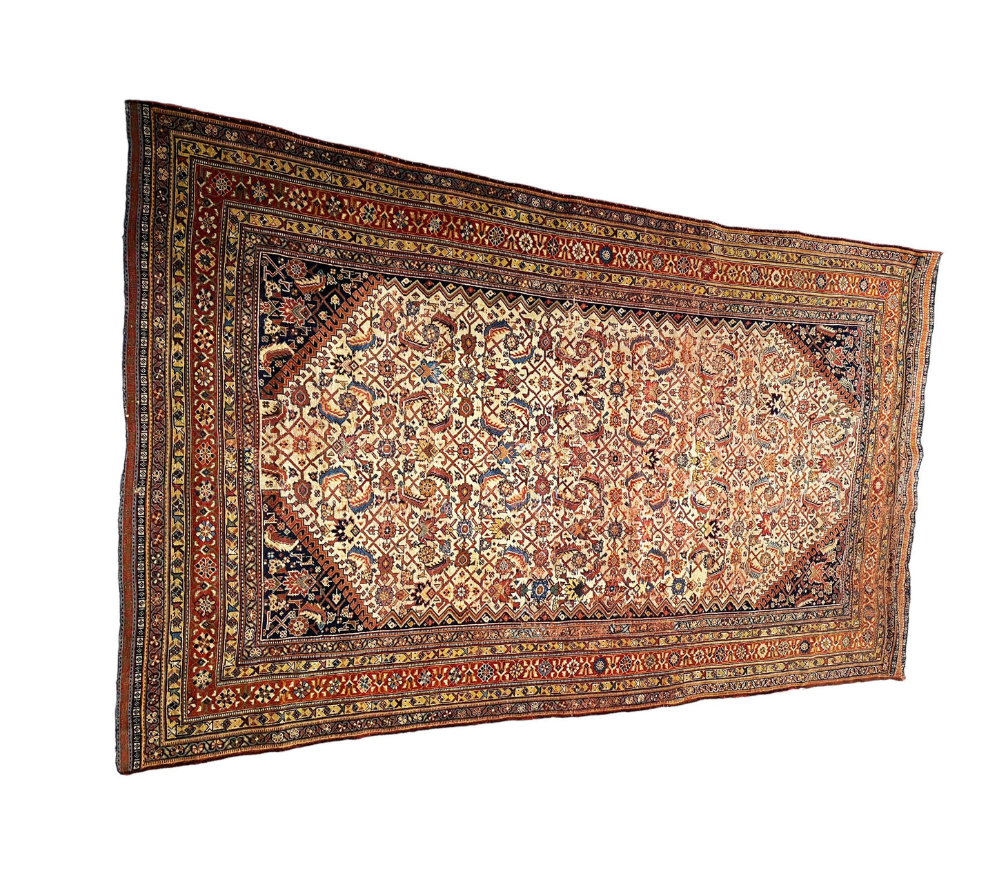 #5960 Antique 19th c Qashqai Rug with All Over Design 8'75" by 4'92"