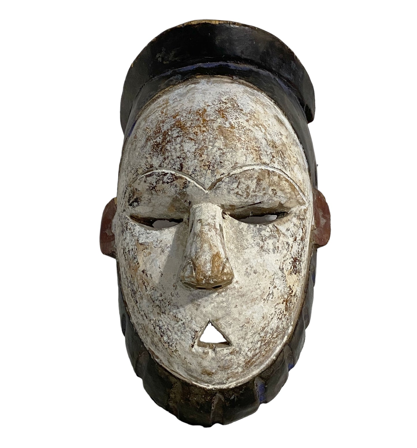 #5981 Tribal African Wood Igbo Mask Nigeria 13 " H