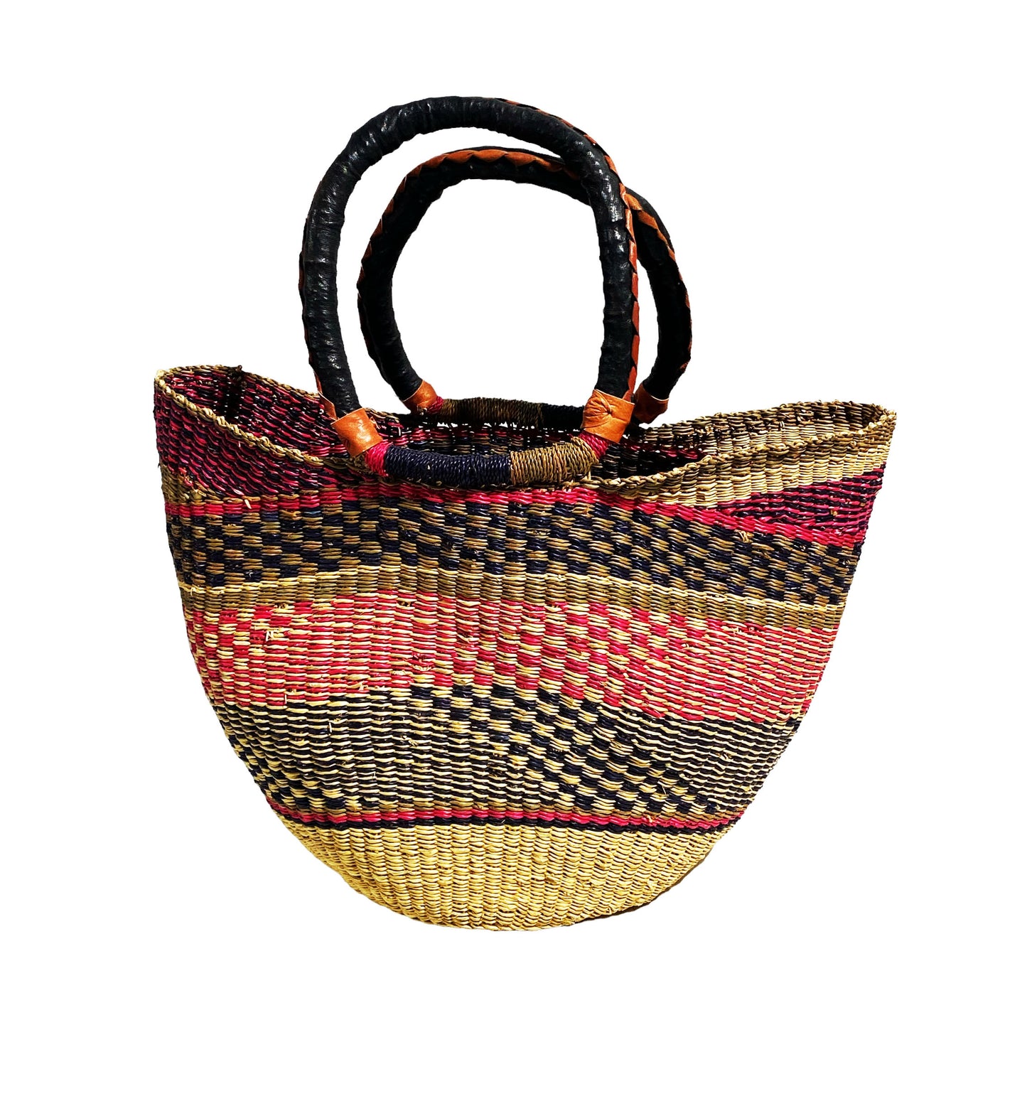 #5991 African Ghanian Bolga Basket 20.5" H by 19" W