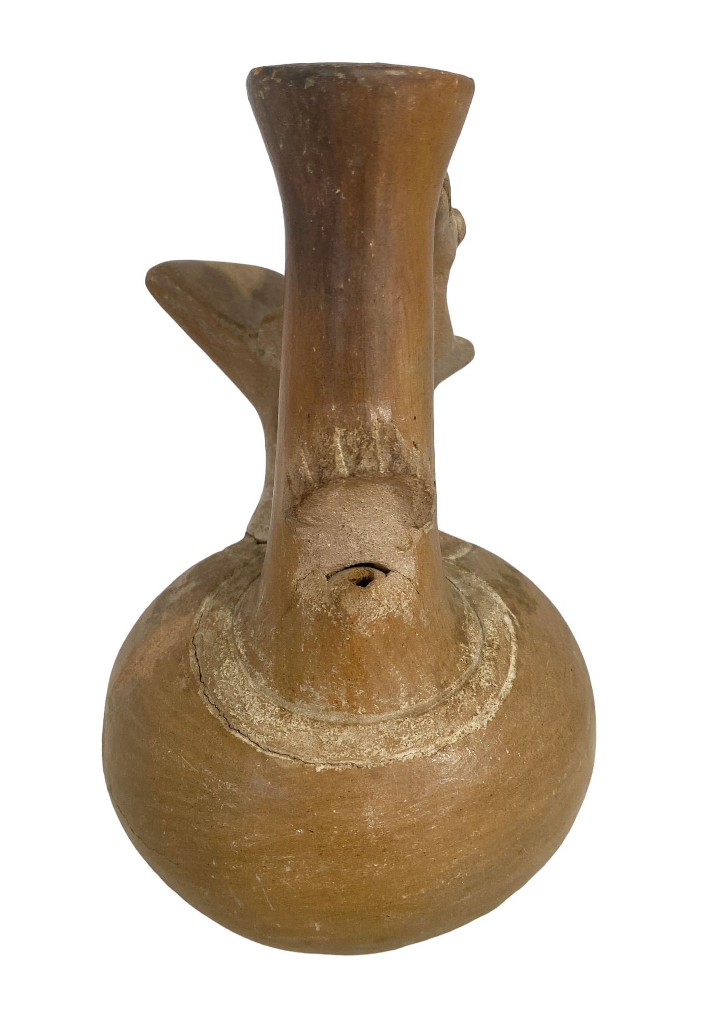 #6180 Pre Columbian Style Artifact Relic Bird Vessel Whistling Jar Sculpture 6" H