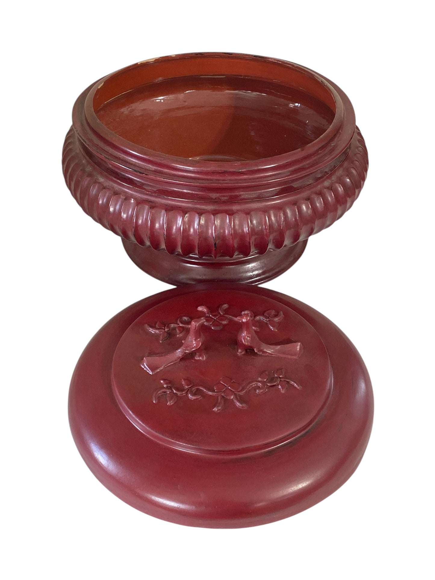 #6369 Vintage Burmese Decorative Lacquerware Temple Offering Box /Vessel 11" H