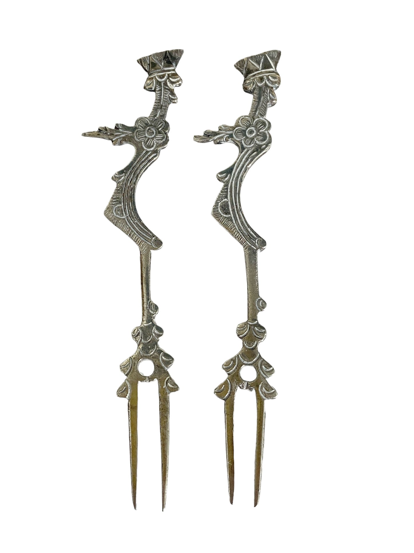 #3615 Peruvian Silver Hors D'oeuvres Cocktail Picks Set of Twelve .