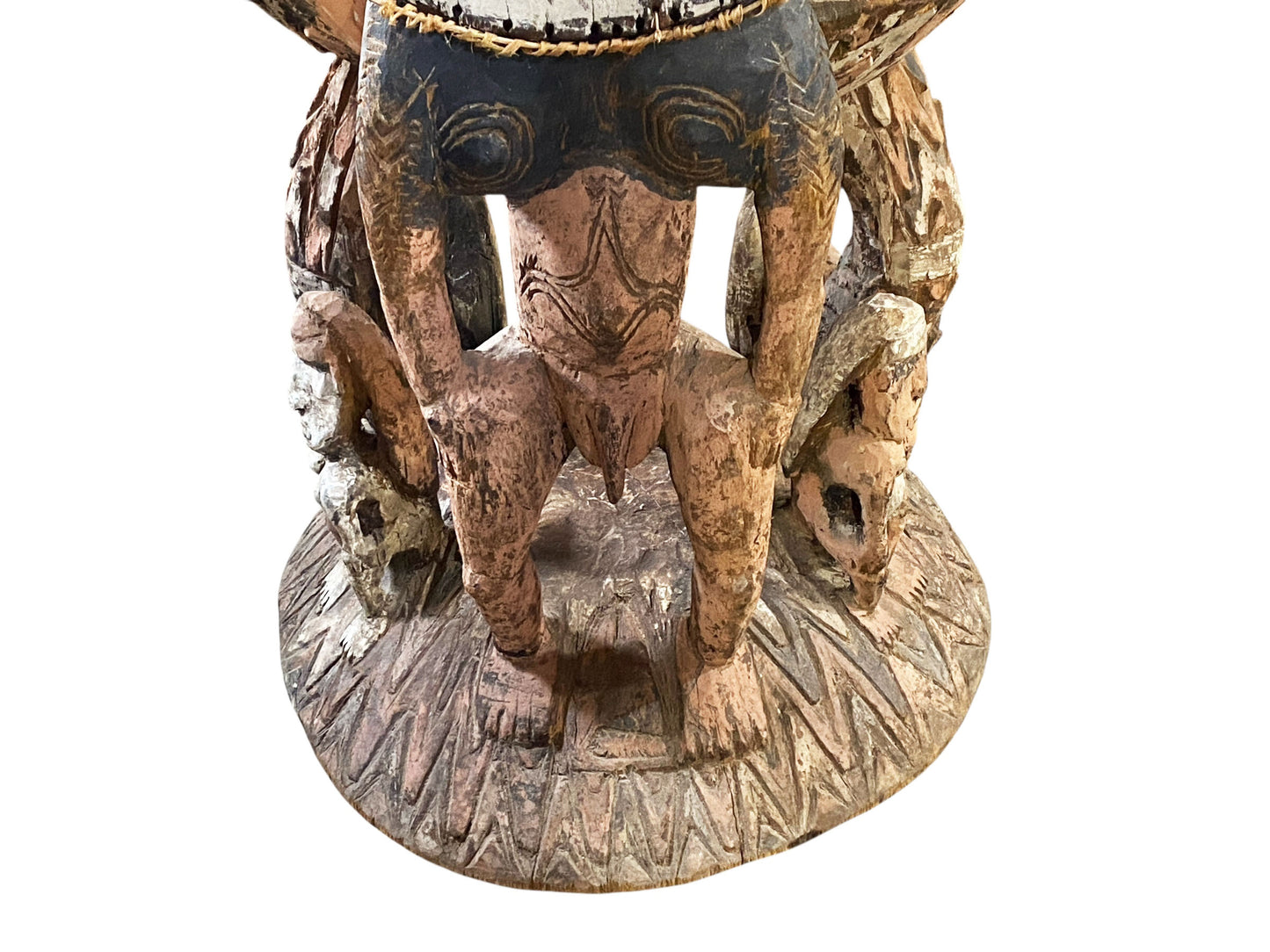 #4681 Museum Quality Vintage Orator's Stool (Teket) Litmus People Papua New Guine 55" H