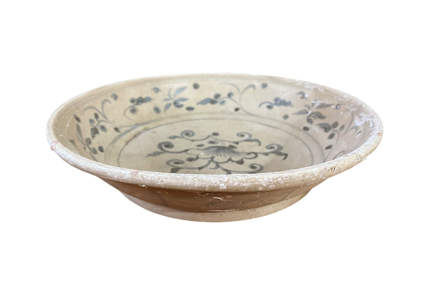 #6848 15th Century Hoi An Hoard Shipwreck Blue/White Dish with Floral 9" D