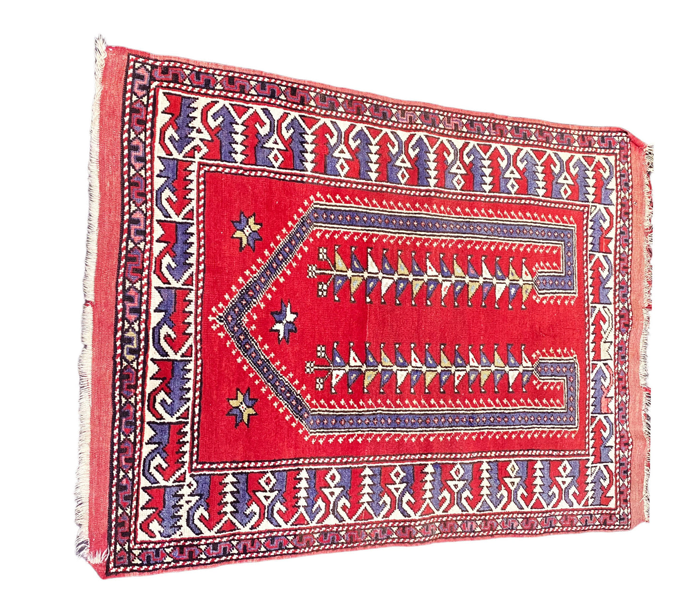 #3709 Caucasian Kazak Prayer Rug 4'4" by 3'2"