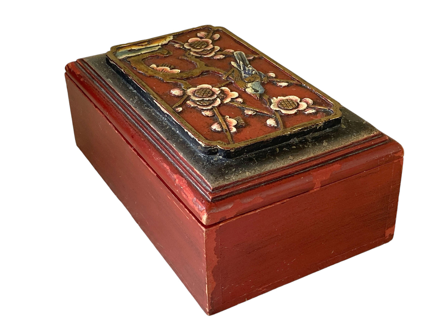 #6230 Vintage Chinese Wooden Box 9" W