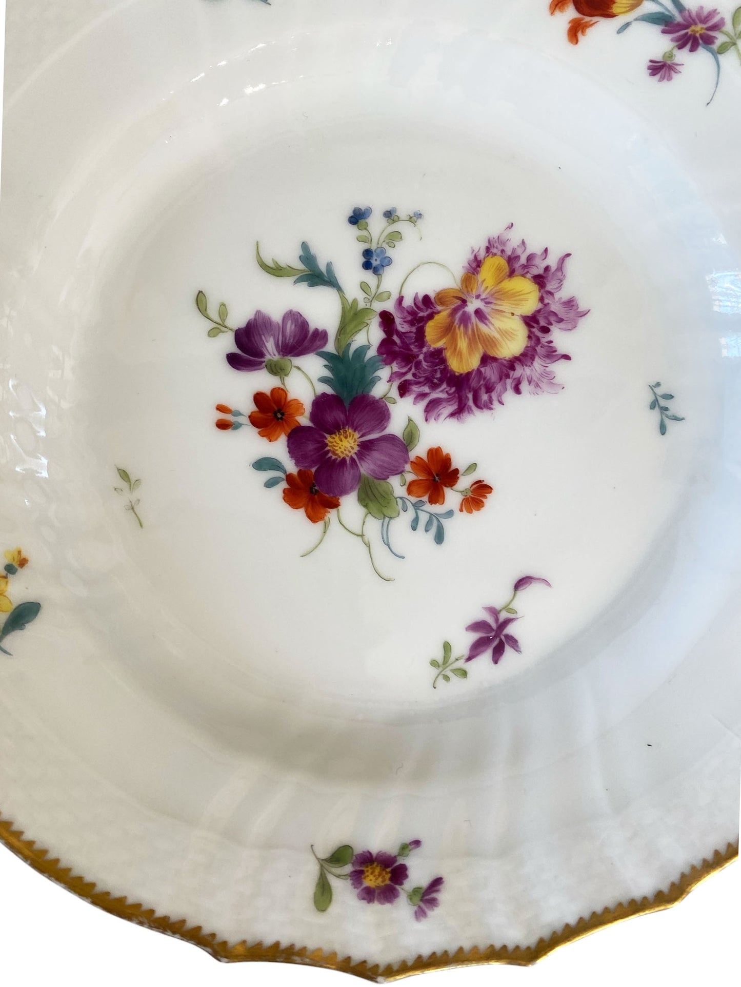#6349 19th C Hand Painted Royal Copenhagen Plates 8" Diameter S/2