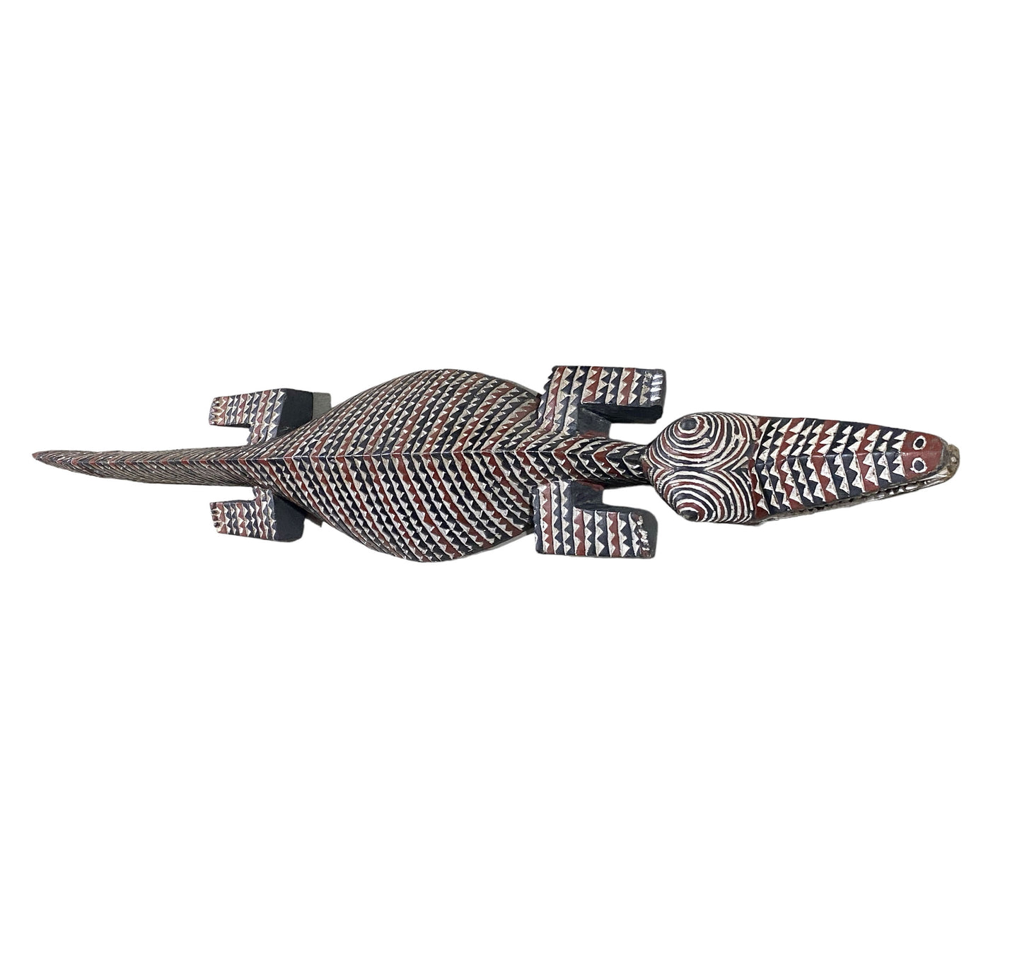 #7209 African Life size Crocodile Nuna Bobo Burkina Faso 77"