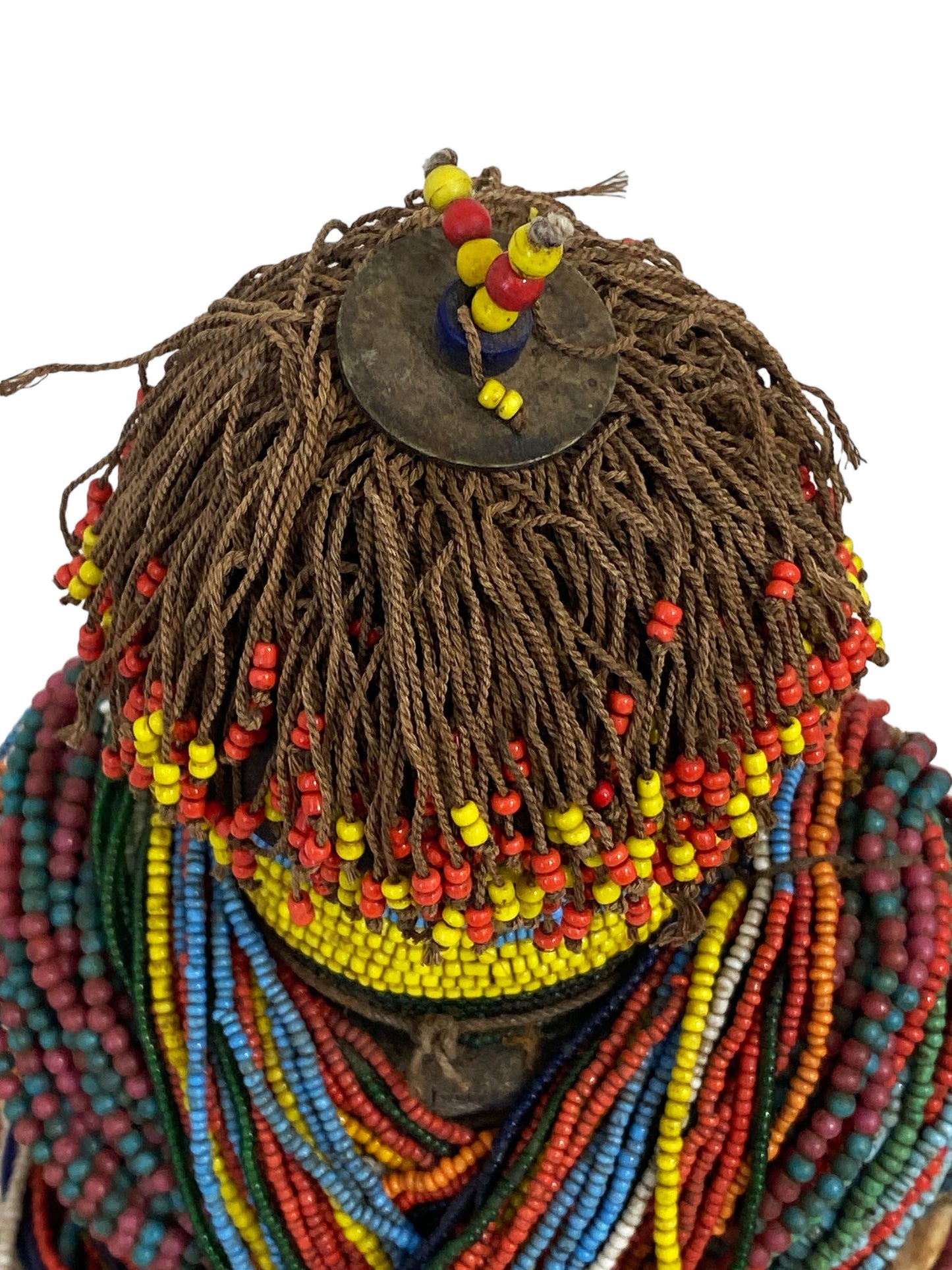 #7708/814 African Beaded Fali Fertility Doll Cameroon 13" H