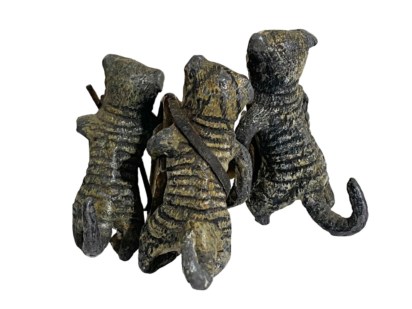 # 2080 19th Century 3 Figurines Of Cats-Musicians. Vienna Bronze. Austria