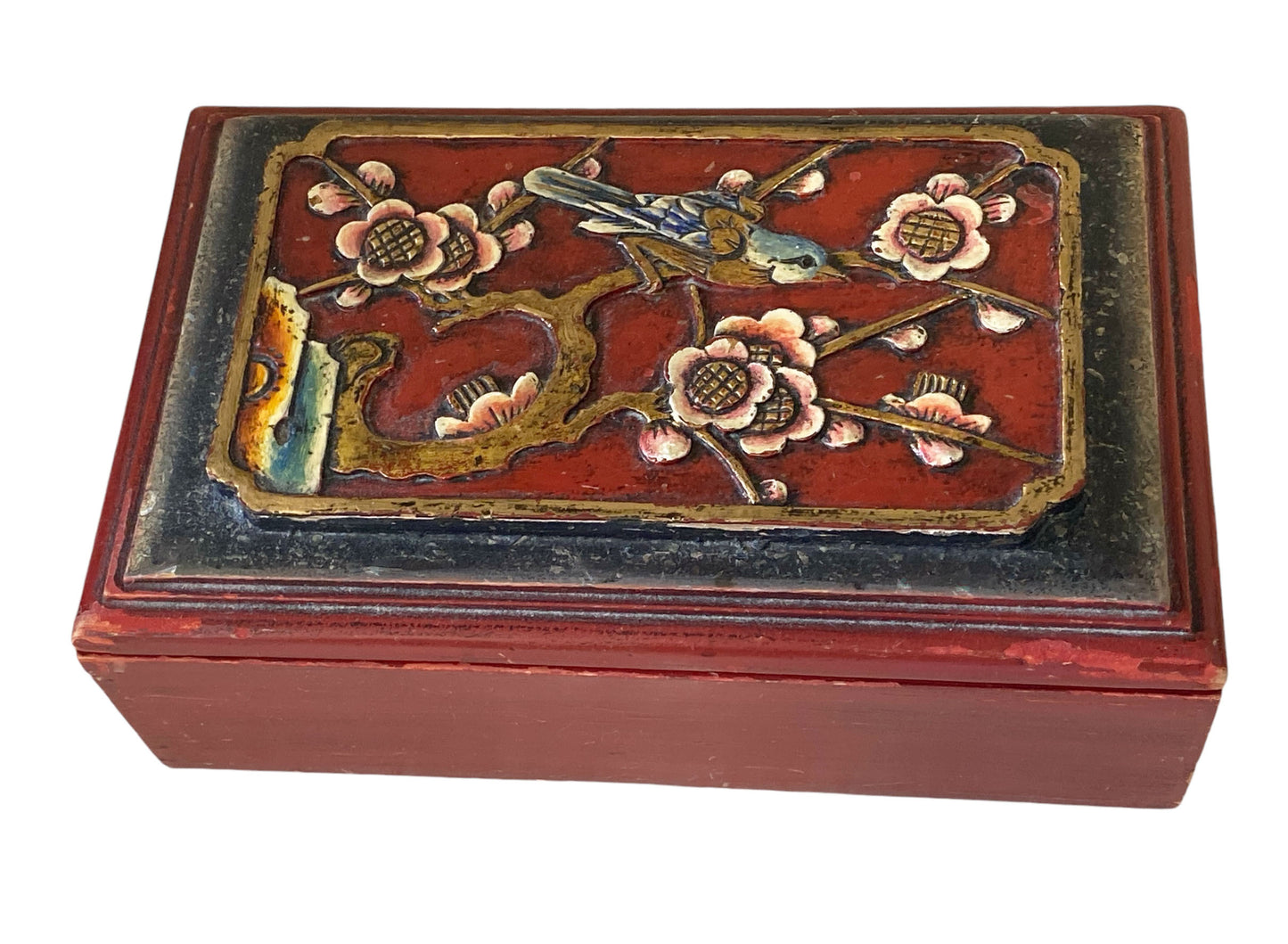 #6230 Vintage Chinese Wooden Box 9" W
