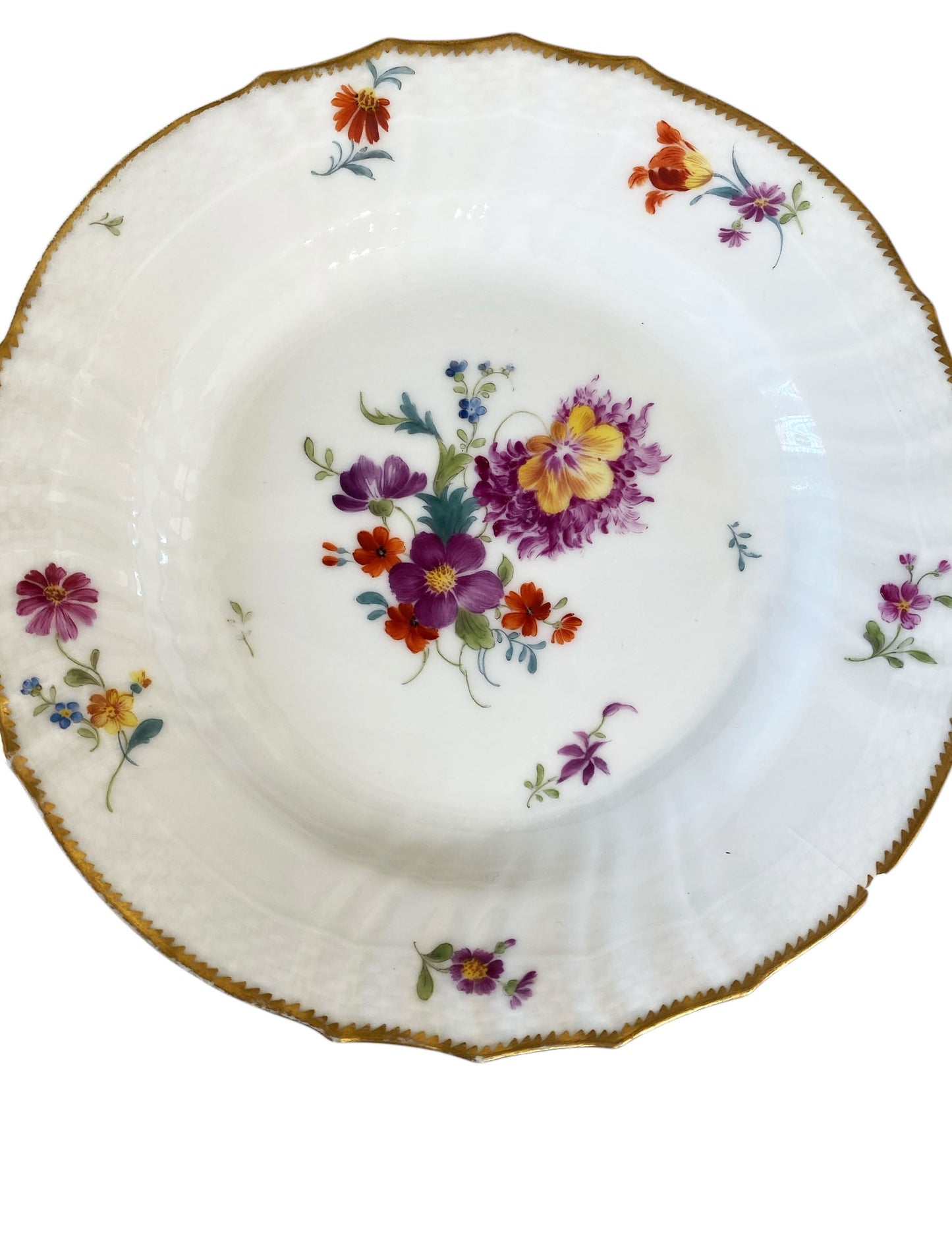 #6349 19th C Hand Painted Royal Copenhagen Plates 8" Diameter S/2