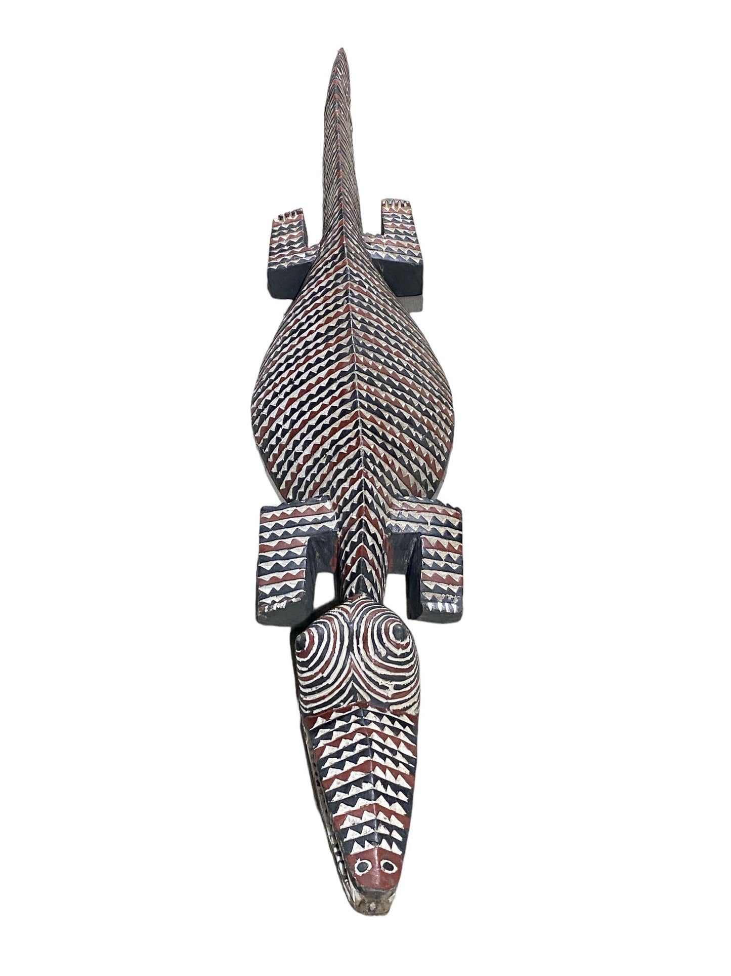 #7209 African Life size Crocodile Nuna Bobo Burkina Faso 77"