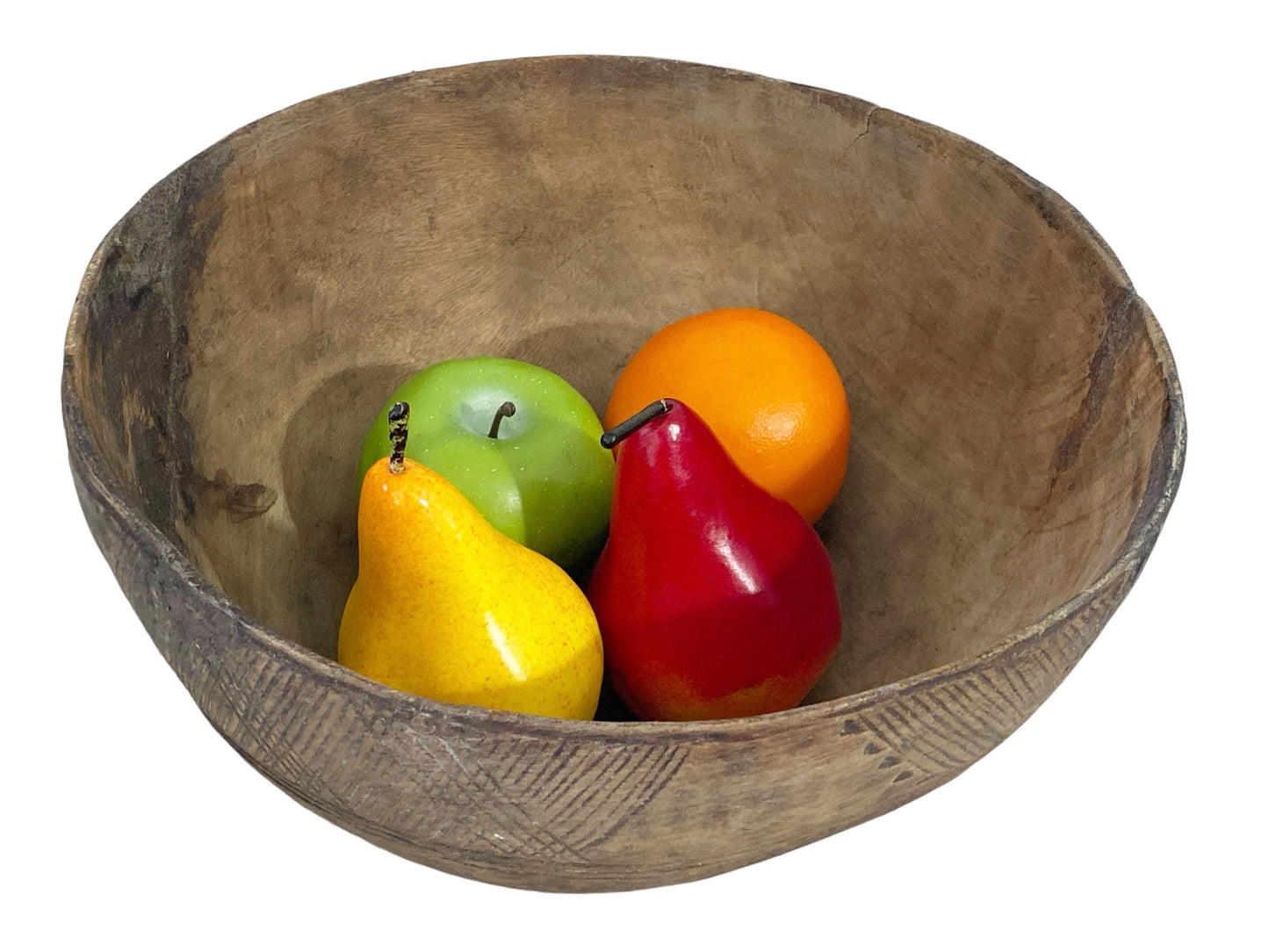 #6140 African Hausa Engraved Wooden Bowl From Niger 11" Diameter