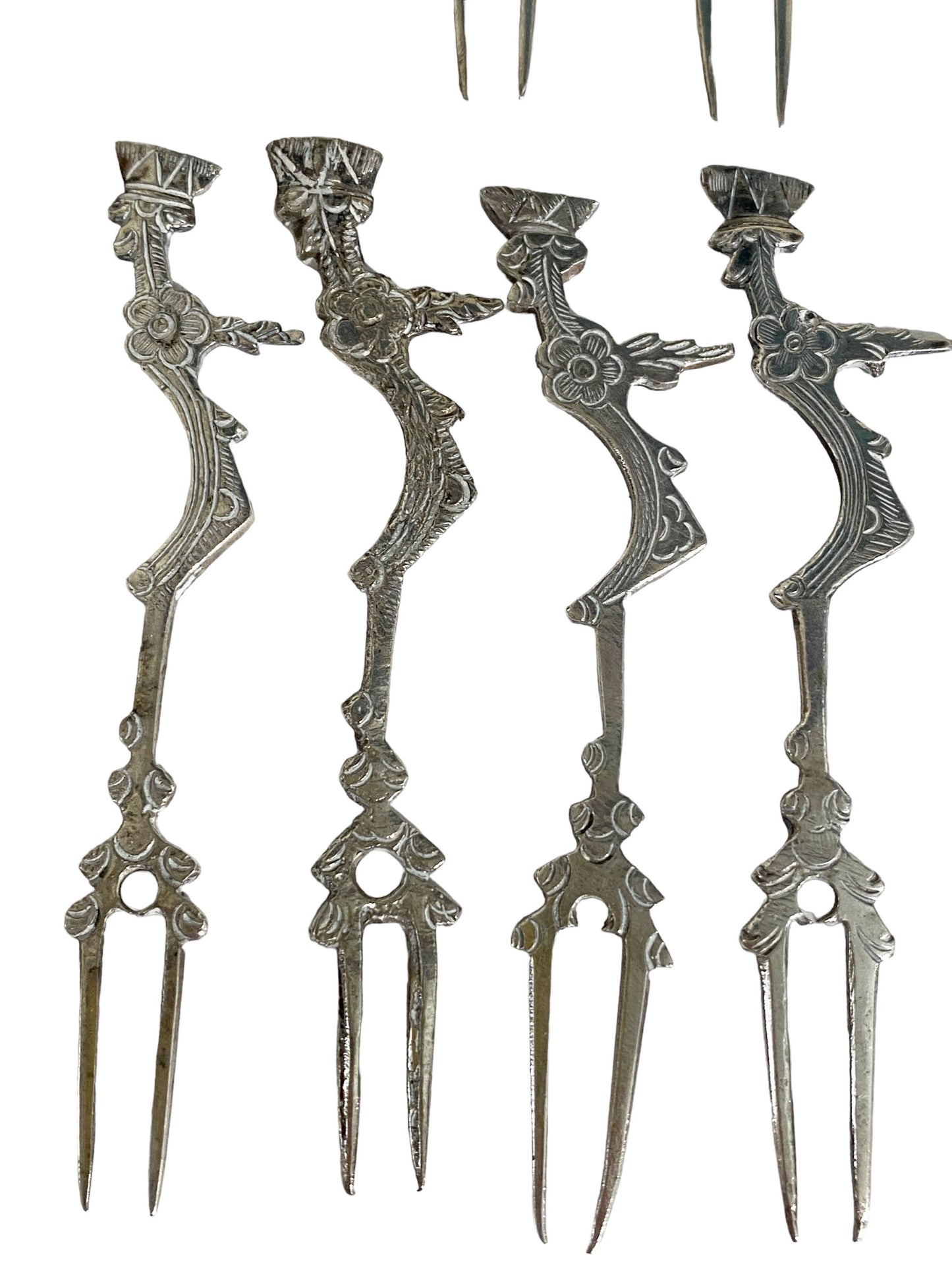 #3615 Peruvian Silver Hors D'oeuvres Cocktail Picks Set of Twelve .