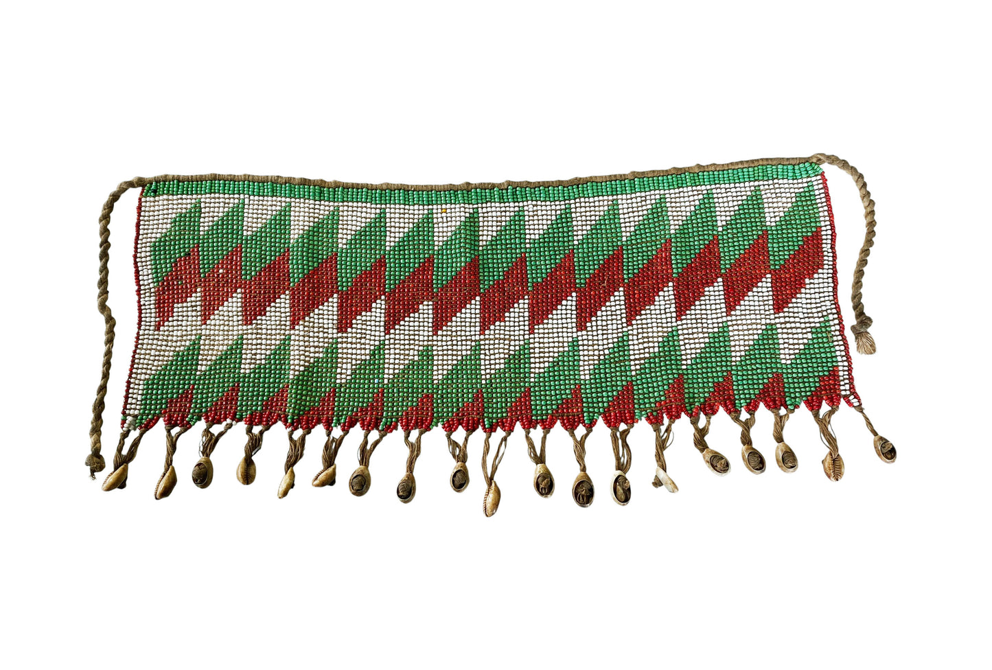 #1423 Vintage Ceremonial Skirt Kirdi Beaded Cache Sex Pikuran Cameroon 18.5" w