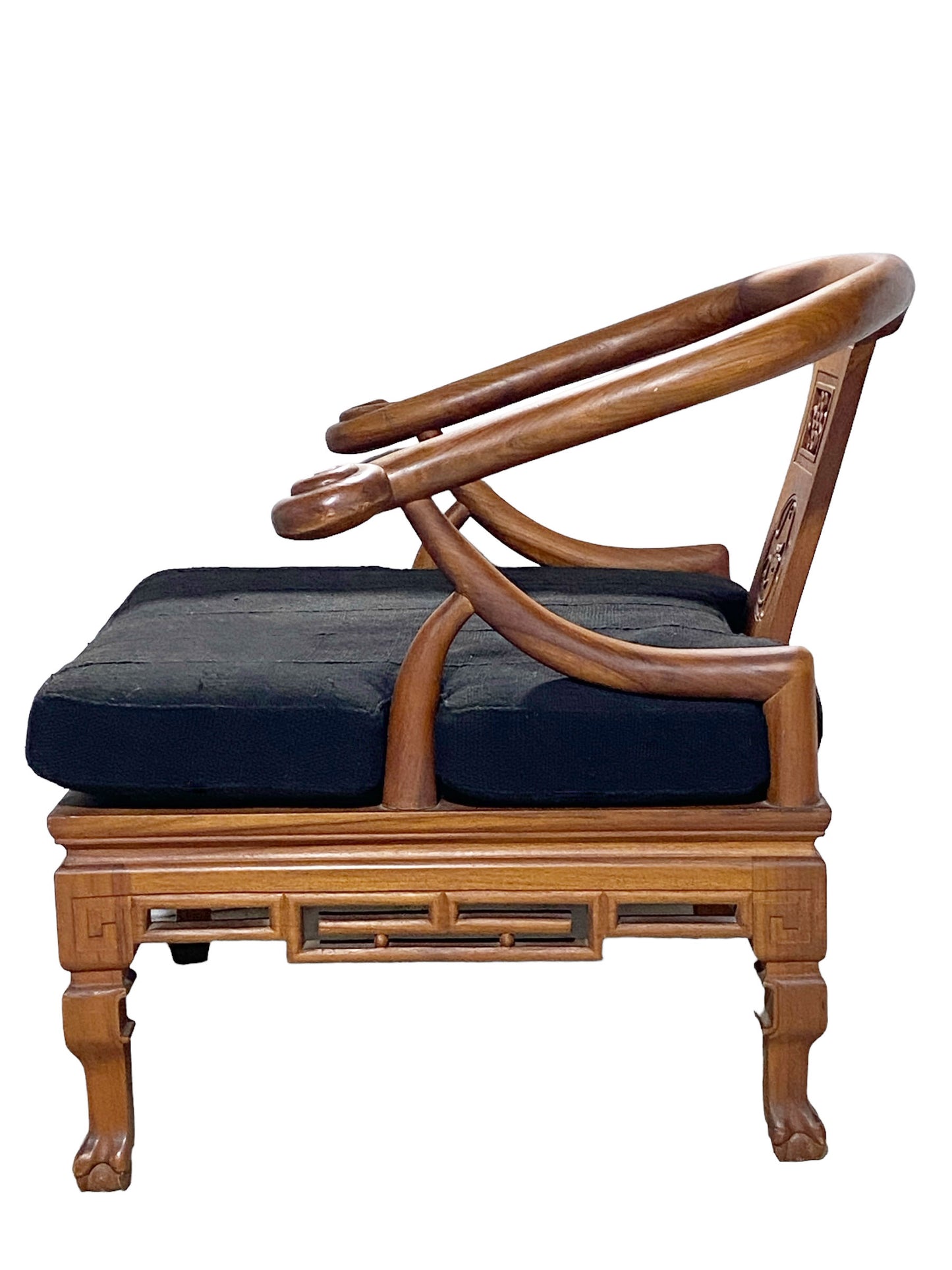 #6066 Mid Century Chinese/Japanese Style Horseshoe Back Chair