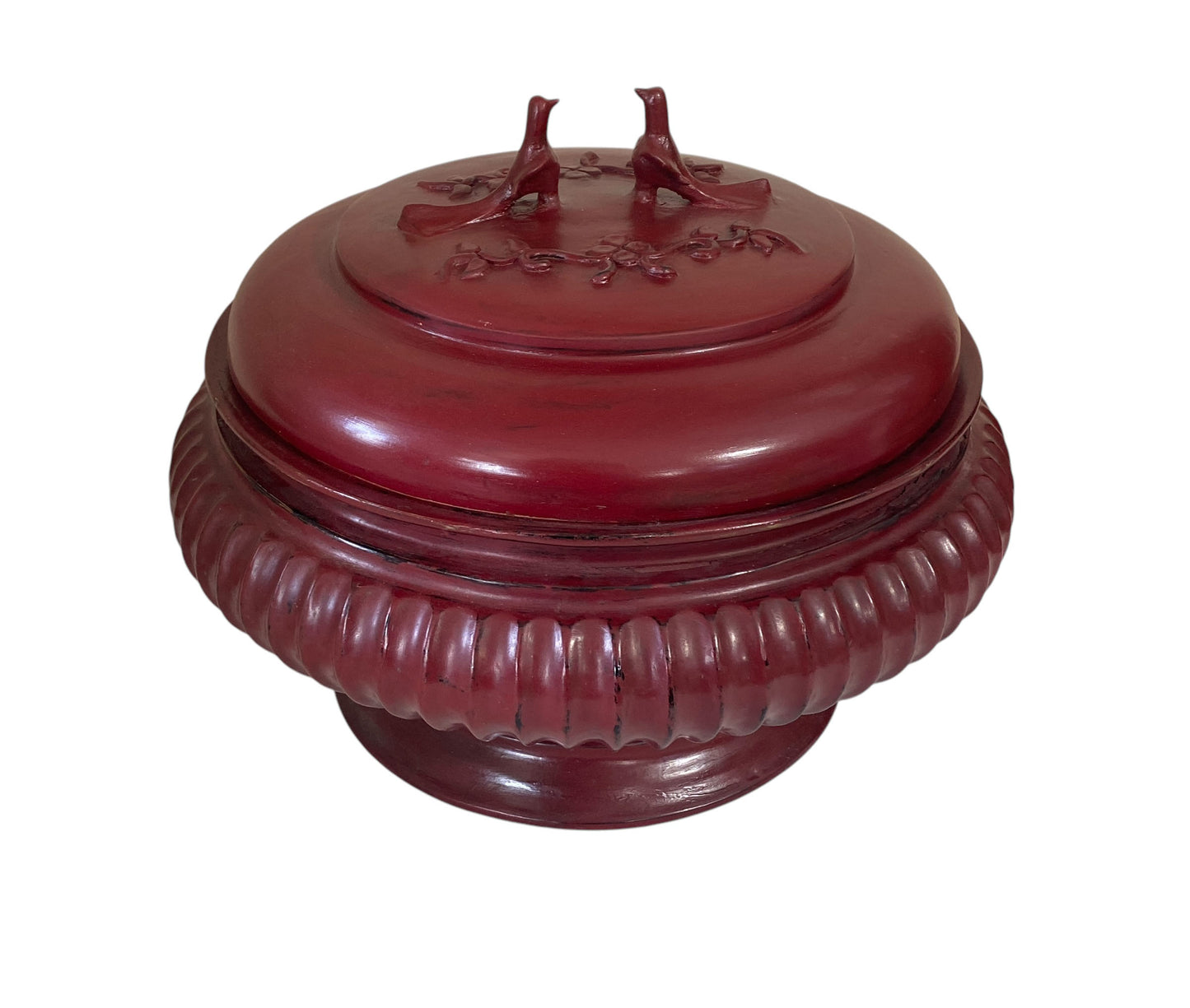 #6369 Vintage Burmese Decorative Lacquerware Temple Offering Box /Vessel 11" H