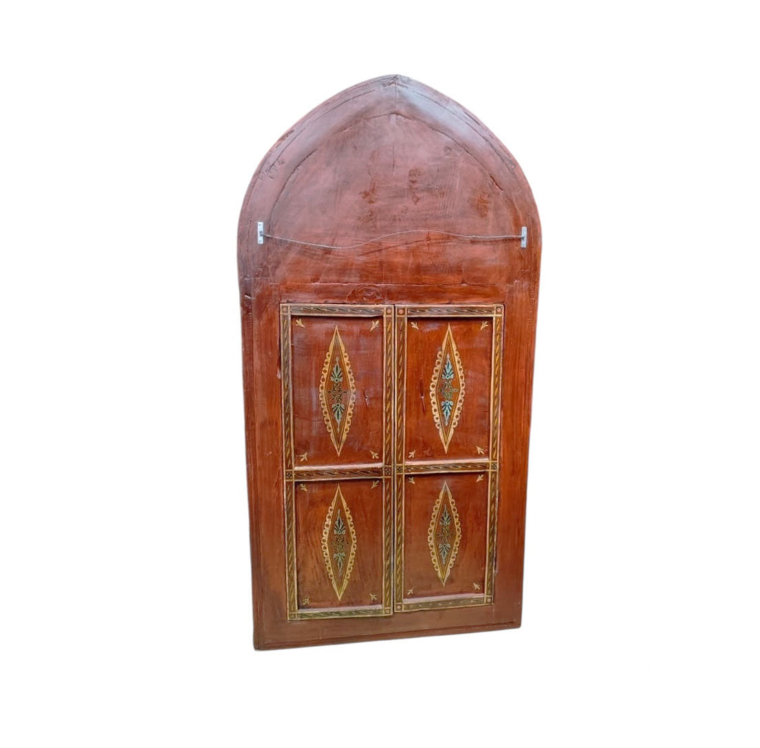 #196 Vintage Moroccan Arabesque design Hand-painted wall hanging W/Doors 58.5" H