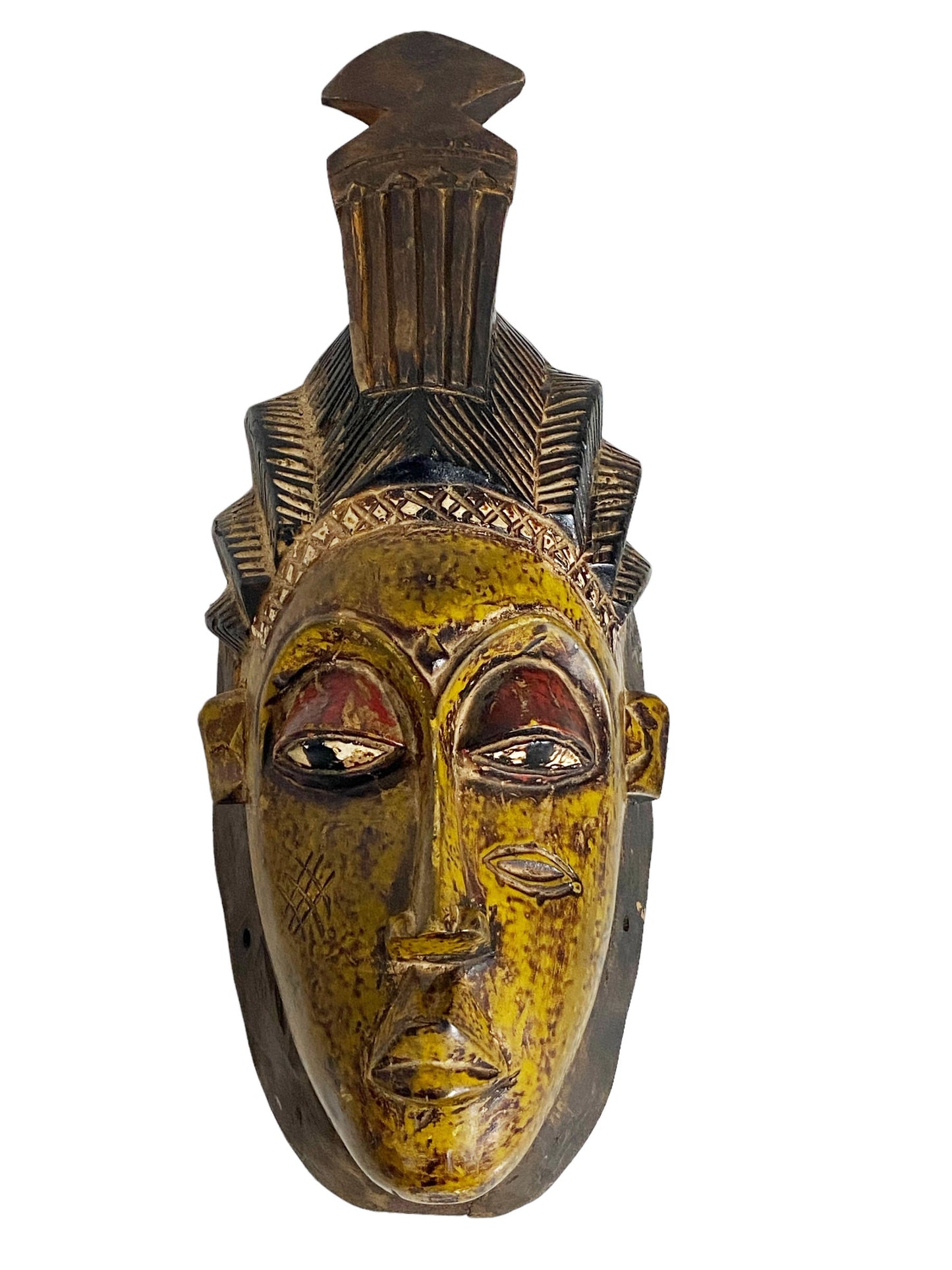 #1704 Superb African Guru Portrait Mask Cote d'Ivoire 16.5" by 6.5"