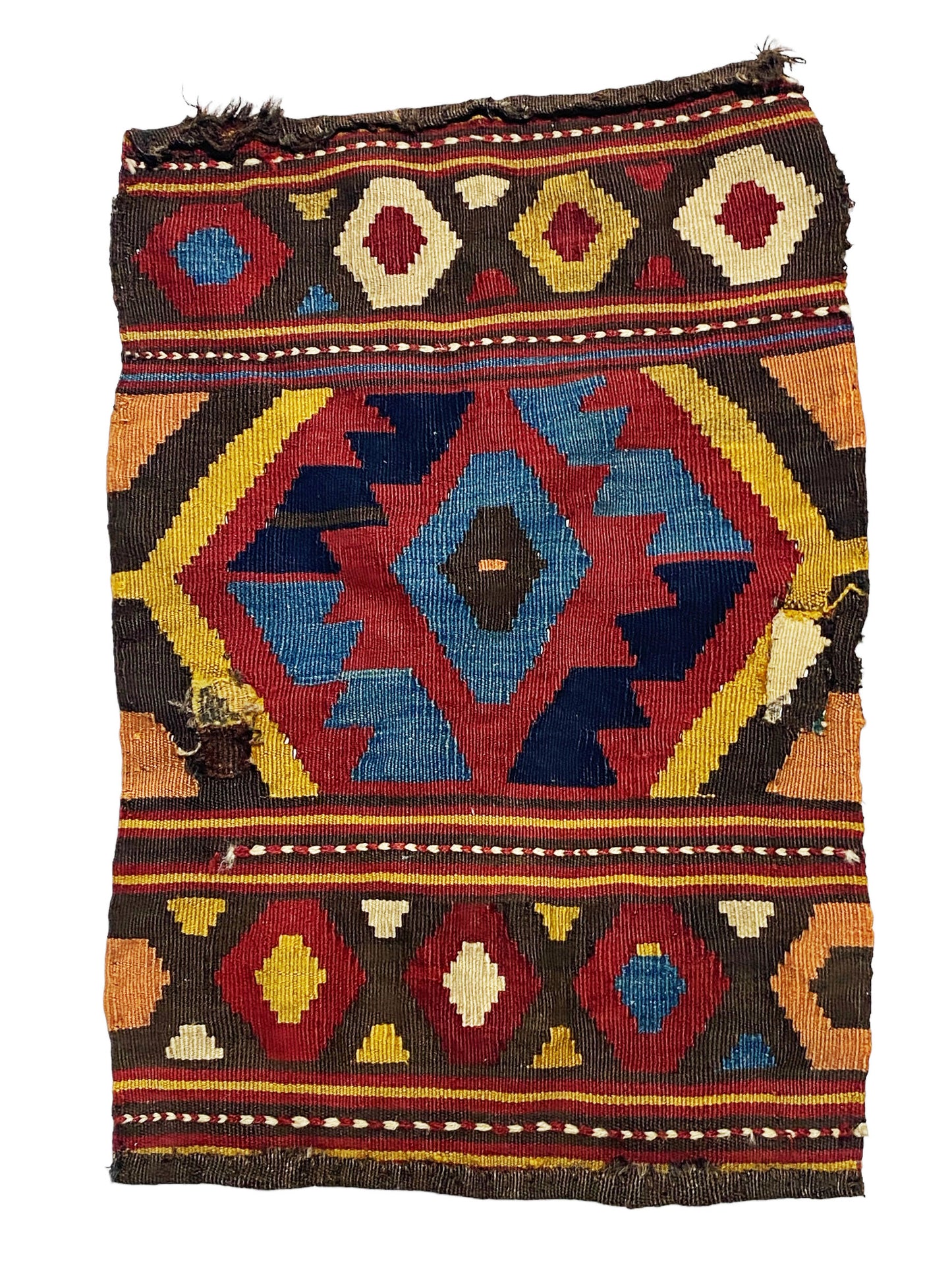 #7178 Antique and Rare Small Tribal Caucasian Kuba Kilim 2' by 1'41"
