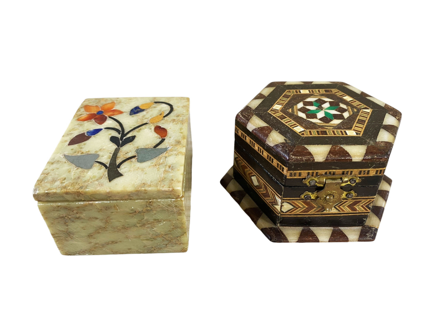 #6225 Vintage Set of Two Indian Boxes