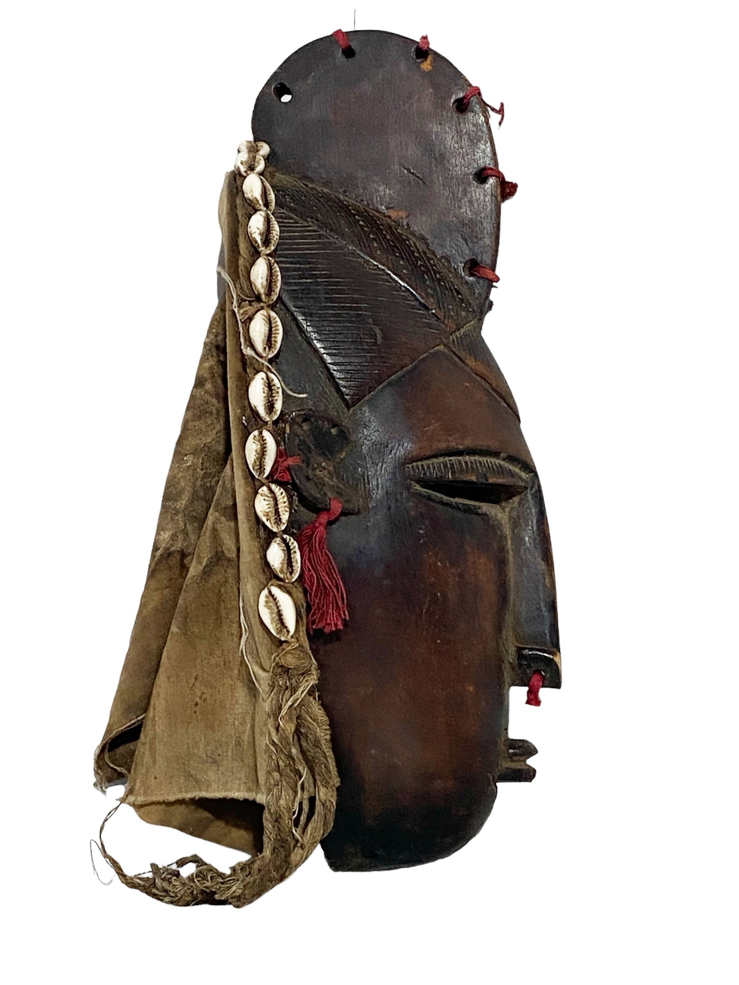 #3890 Superb African Baule Portrait Mask Cote D'ivoire 12.5" H