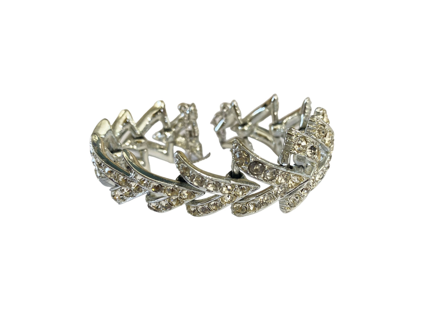 #6111 1950's-1960's Sarah Conventry Vintage Rhinestone Statement Bracelet 7"L