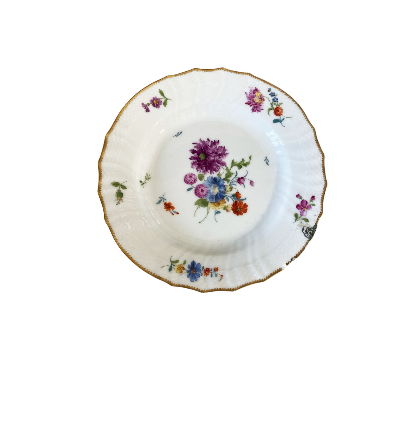 #6349 19th C Hand Painted Royal Copenhagen Plates 8" Diameter S/2